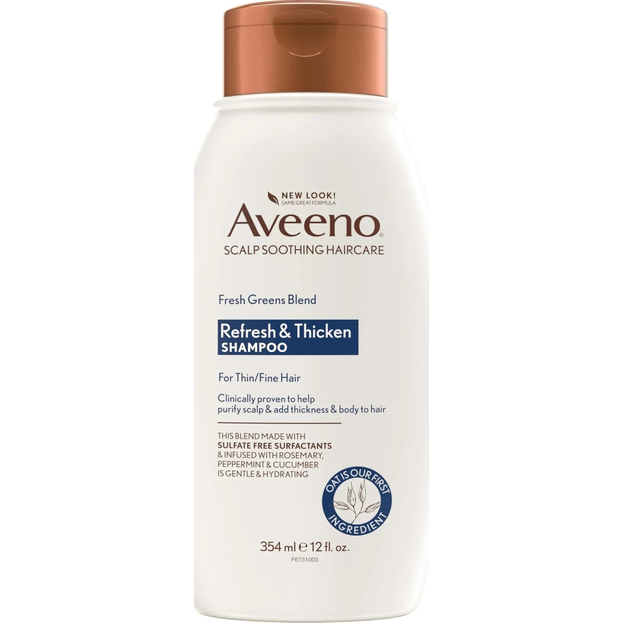 Aveeno Fresh Greens Blend Natural Volumizing Shampoo 354ml (12 fl oz) | Clarifies Scalp & Adds Body - main product image