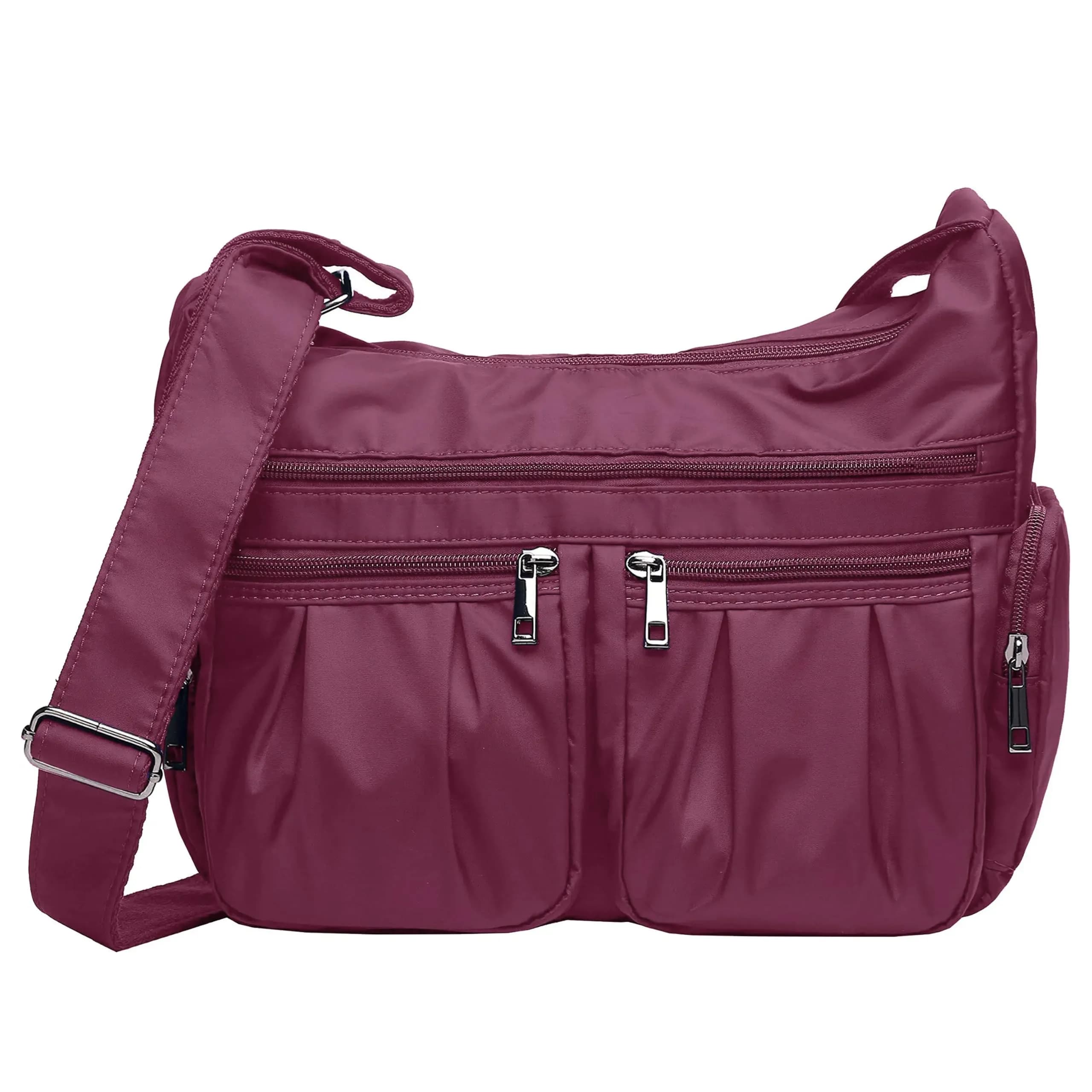 VOLGANIK ROCK Red Nylon Crossbody Handbag | Lightweight Waterproof Travel Bag for Women - main product image