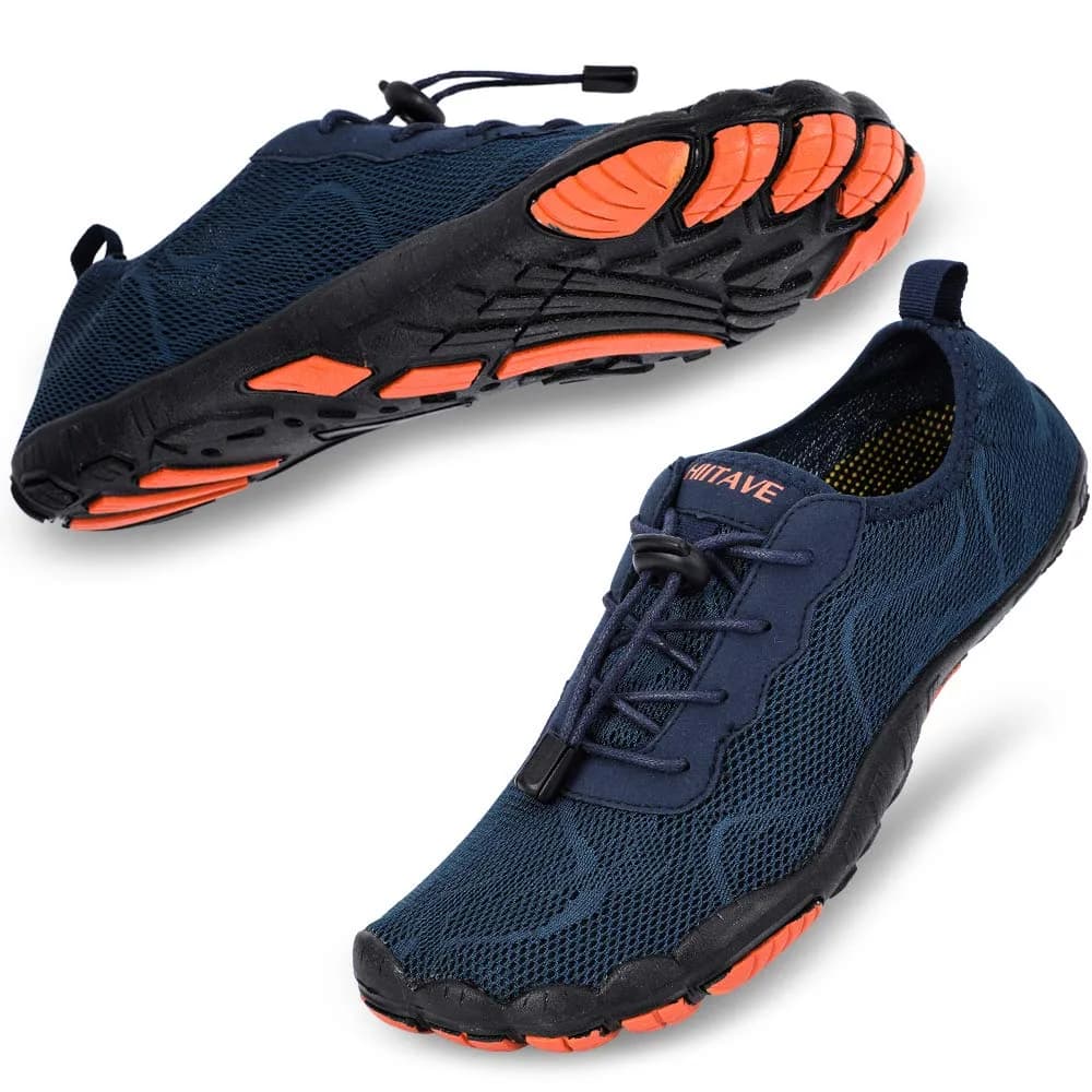 HIITAVE Men's Water Shoes Barefoot Aqua Socks | US Men's Size 10 (Navy) - main product image