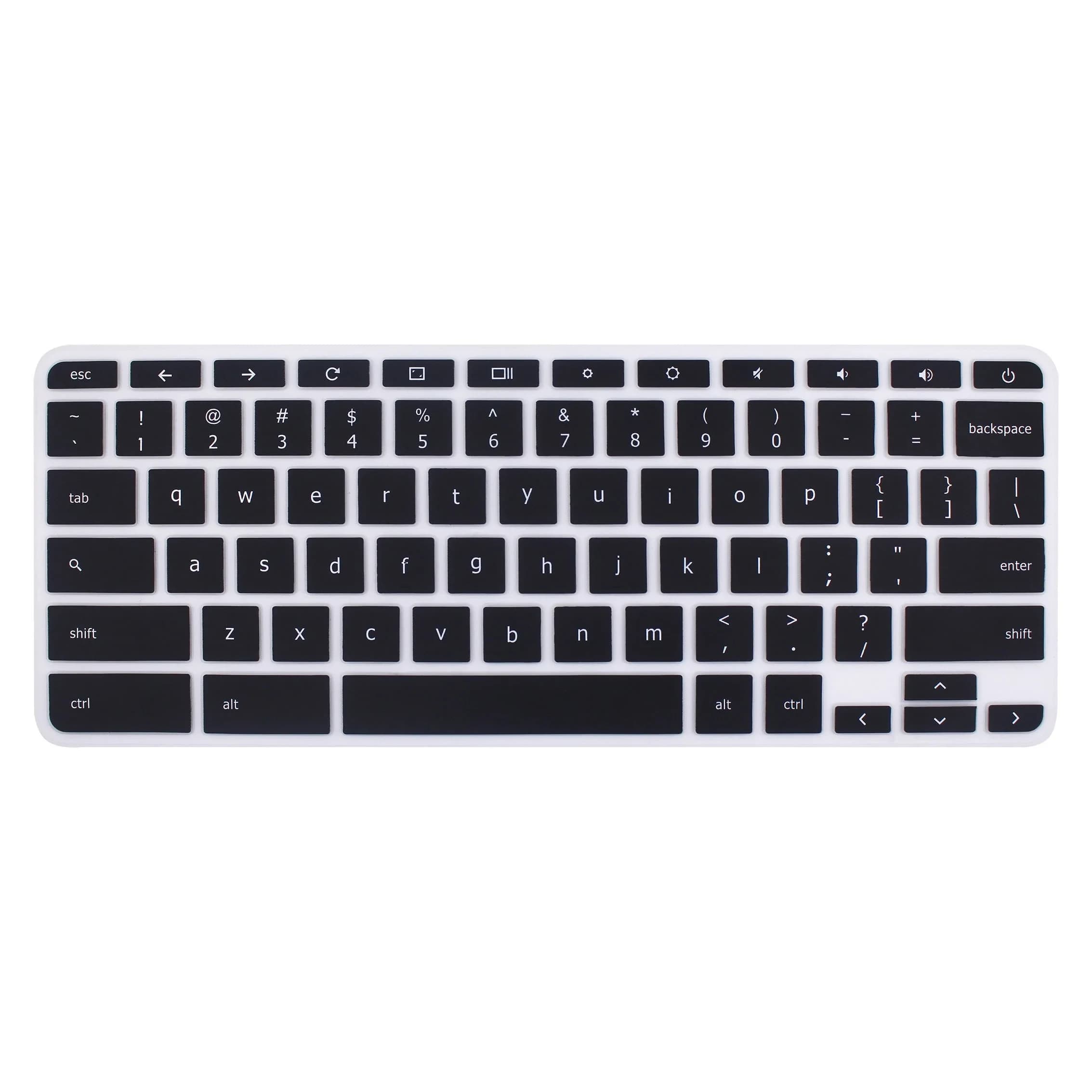 YYubao Black Silicone Keyboard Skin Cover for Lenovo Chromebook 11.6" & 14" Models | US Layout - main product image