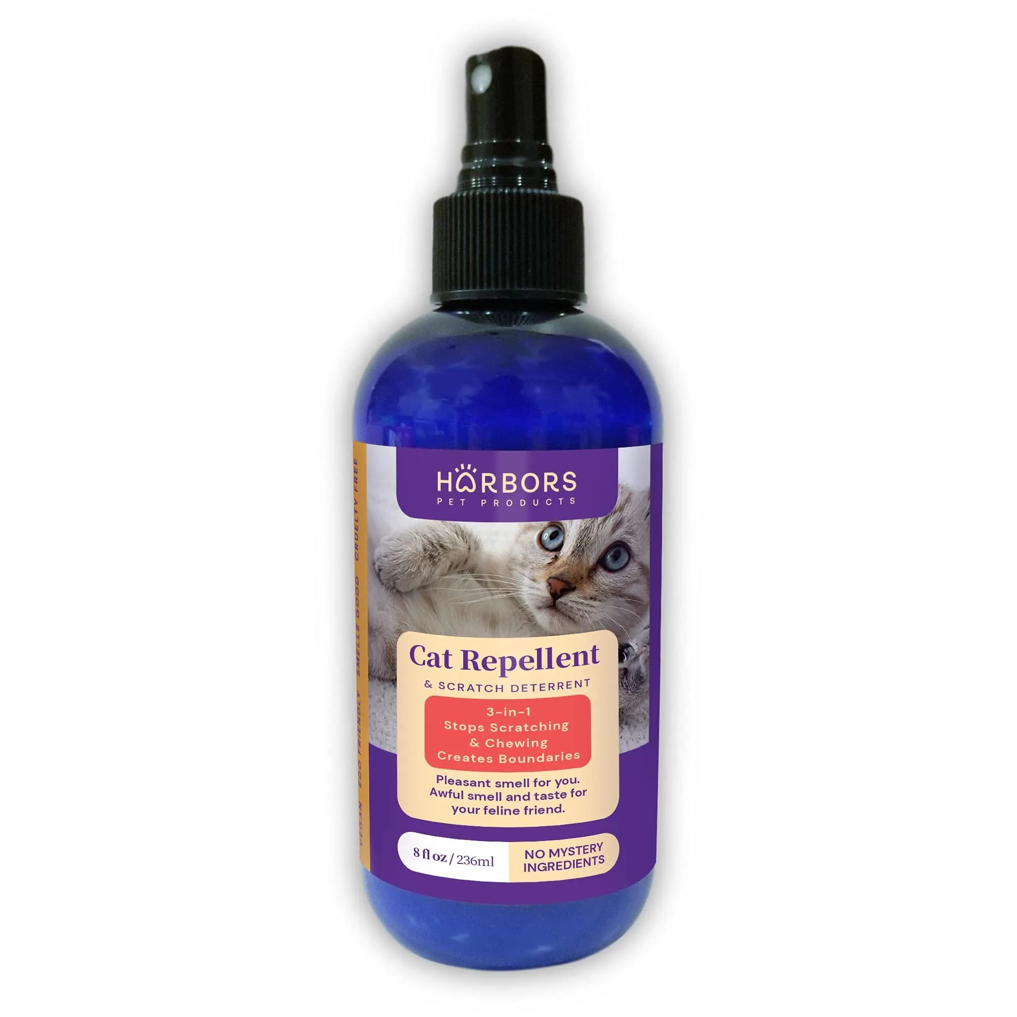 Harbor's Pet Products Cat Scratch and Chewing Deterrent Spray 236ml (8 Fl Oz) | Safe Essential Oil Formula for Furniture and Plants - main product image