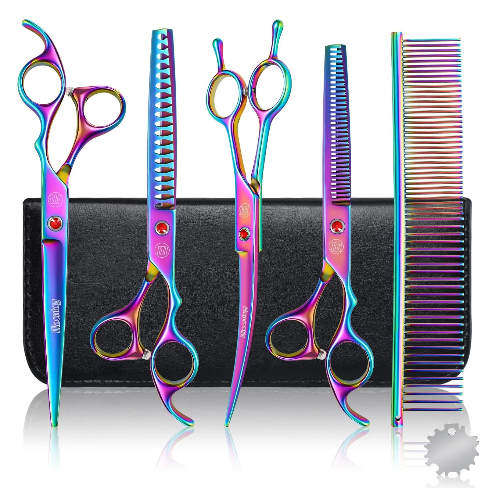 Moontay Dog Grooming Scissors Set, 7 Inch/8 Inch | Professional Shears for Pet Grooming - main product image