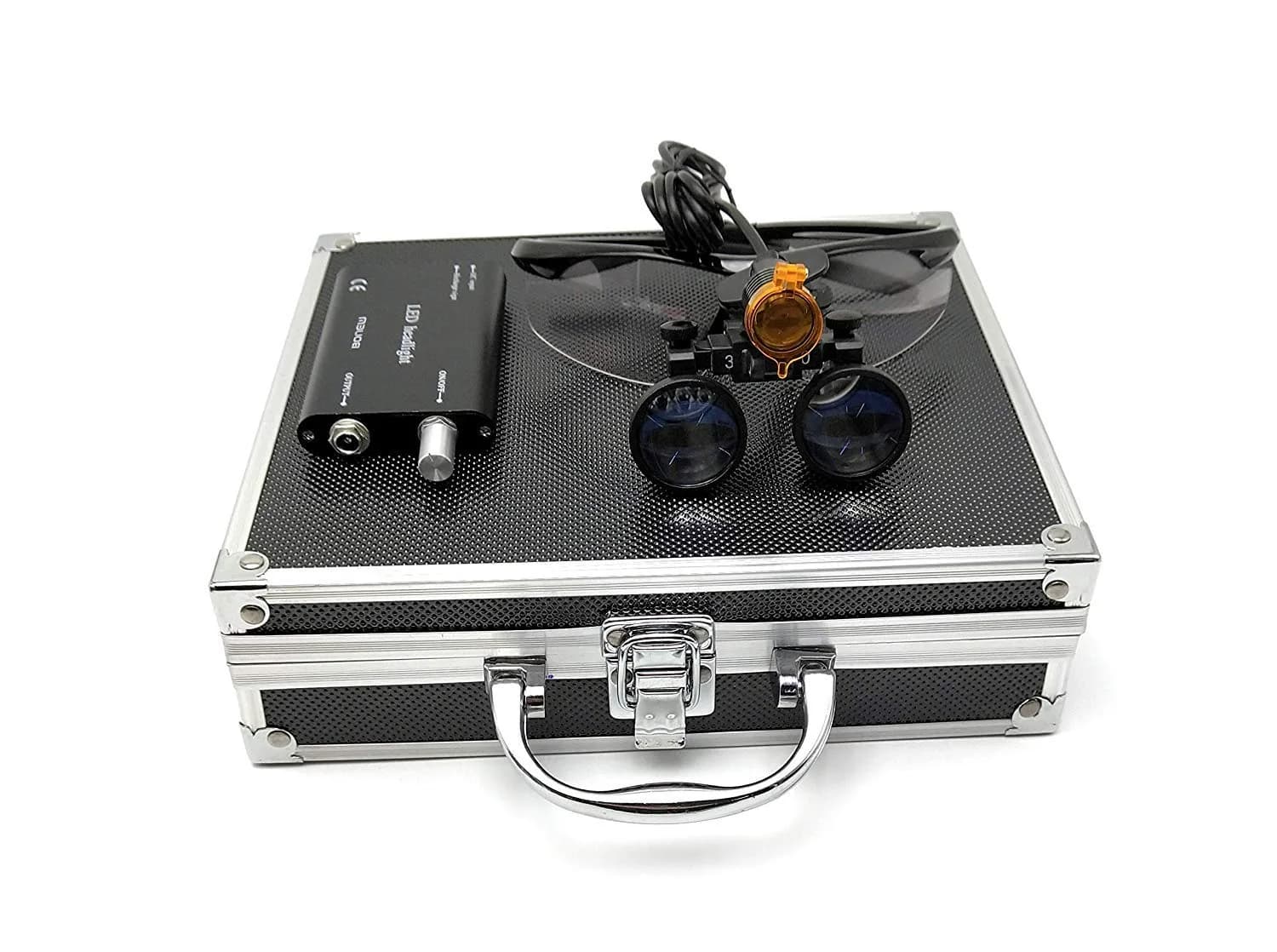 EAST 3.5X 420mm Surgical Binocular Loupes & LED Head Light | Optical Glass, 15000+ Lux, 5+ Hour Battery (Black) - main product image