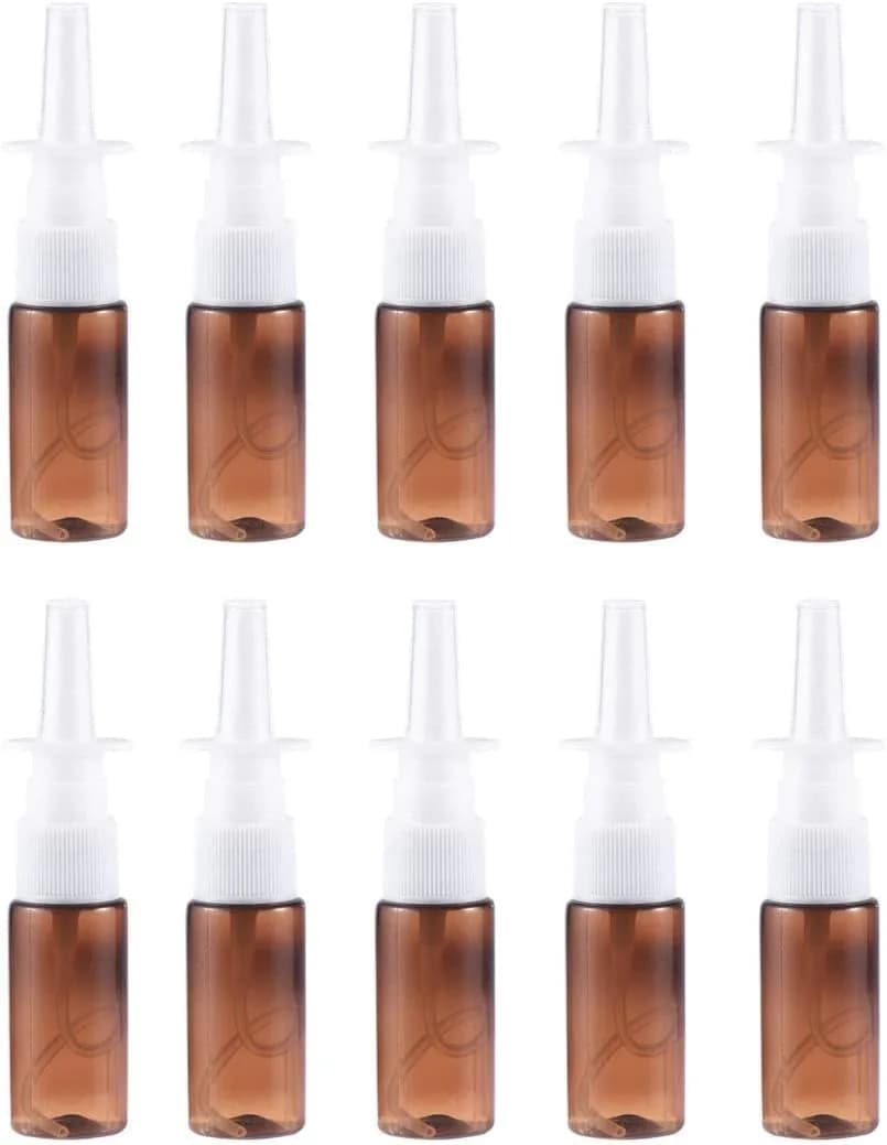ARTIBETTER 15ml Refillable Nasal Spray Bottle Amber Plastic | Compact Leakproof Mist for Travel & Personal Care - main product image