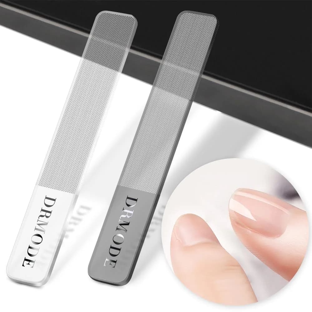DRMODE Nano Glass Nail File 2PC | Harmless, Reusable & Washable for Natural Nails - main product image