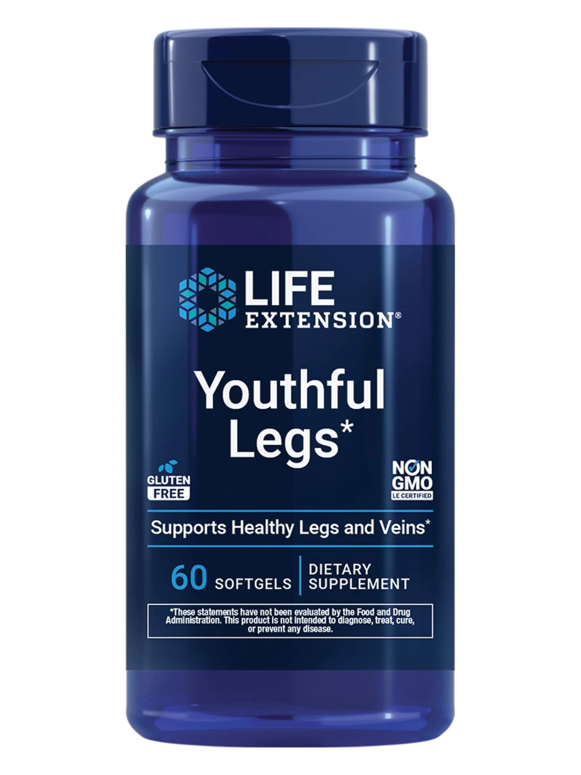 Life Extension Youthful Legs Circulation Supplement 60 Softgels | Supports Leg Vascular Health & Comfort - main product image