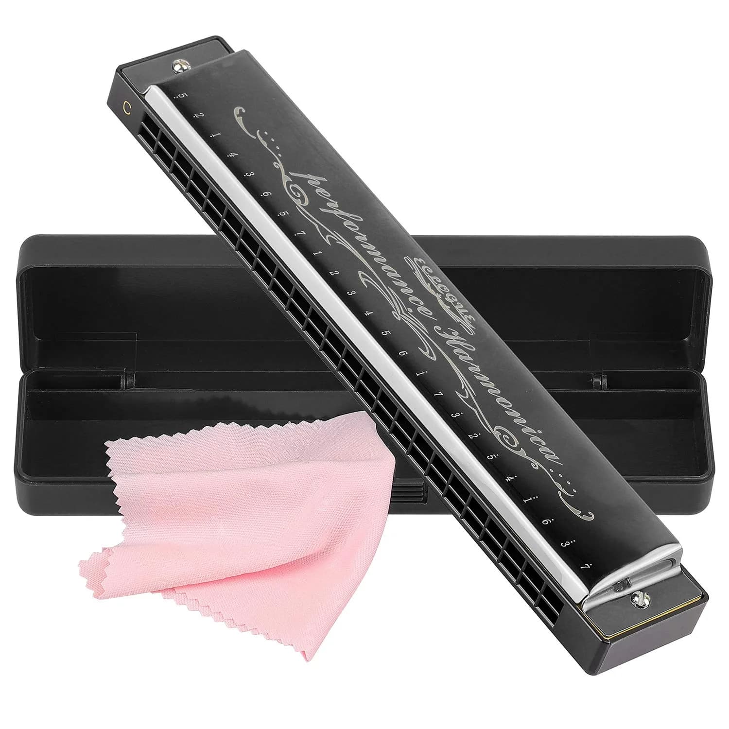 EastyGold Harmonica Key of C 24 Hole Polyphony Diatonic Mouth Organ | Perfect for Blues & Jazz Beginners - main product image