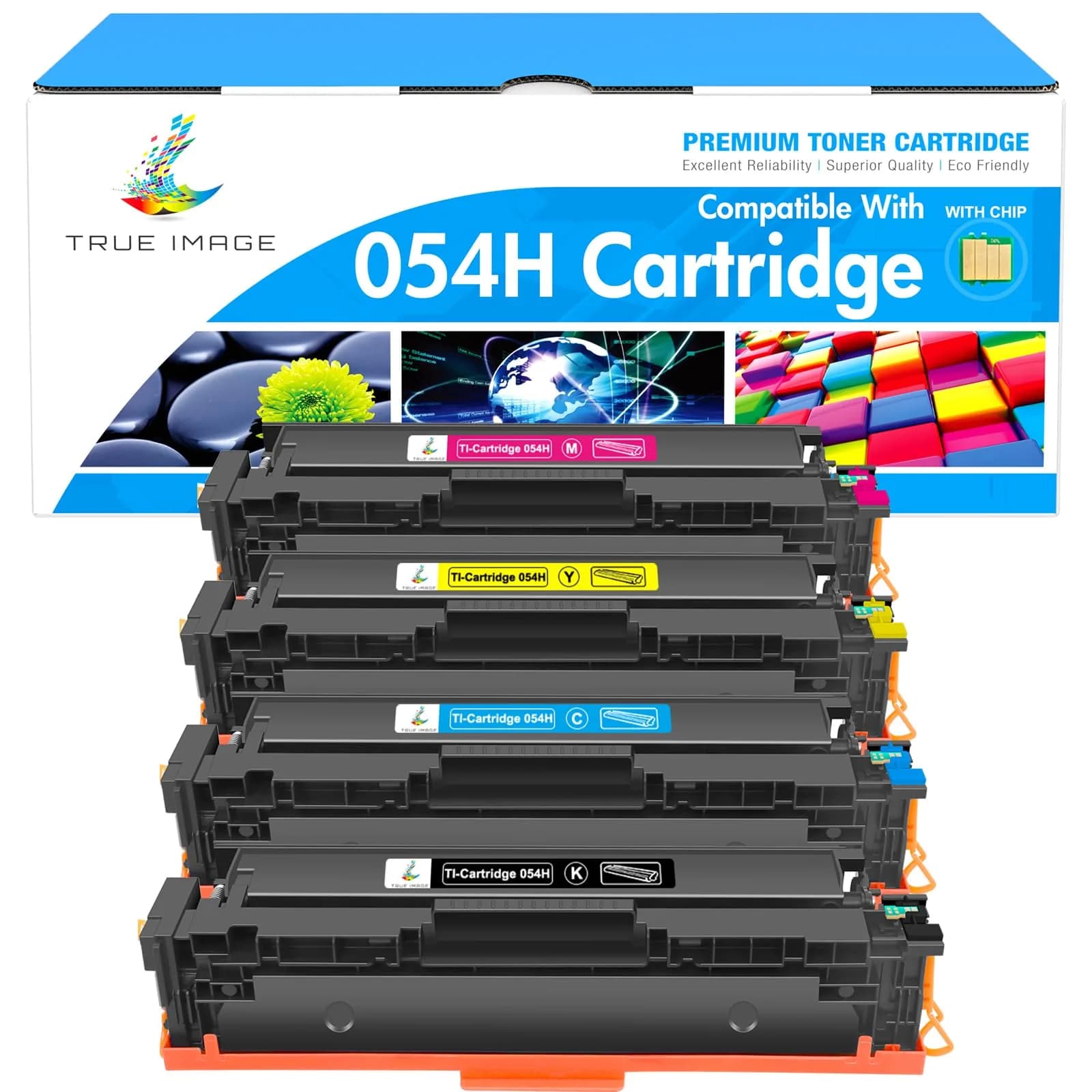 TRUE IMAGE 054H Toner Cartridge Set for Canon MF642Cdw MF644Cdw LBP622Cdw MF641Cw | High Yield 4-Pack - main product image