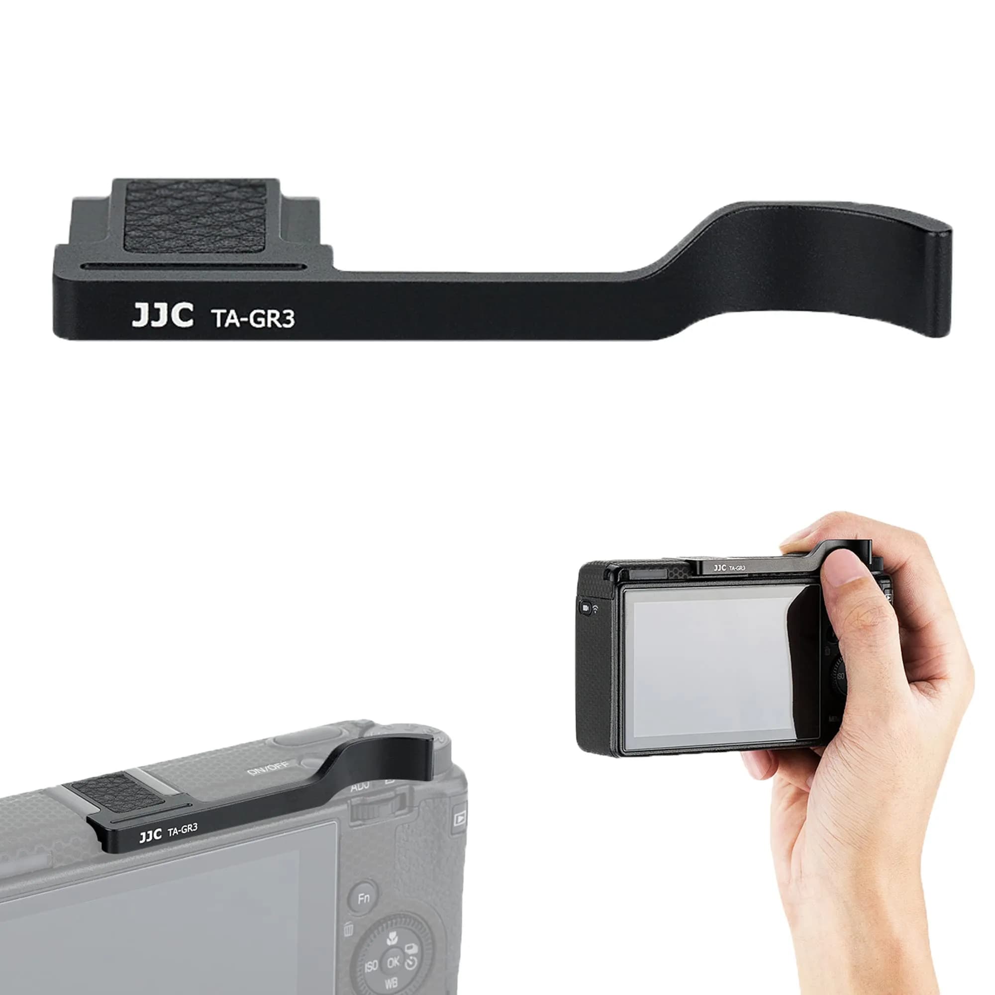 JJC Metal Thumb Grip for Ricoh GR III GR3 HDF GR IIIx GR3x HDF Accessories | Ergonomic Metal Camera Grip for Ricoh - main product image