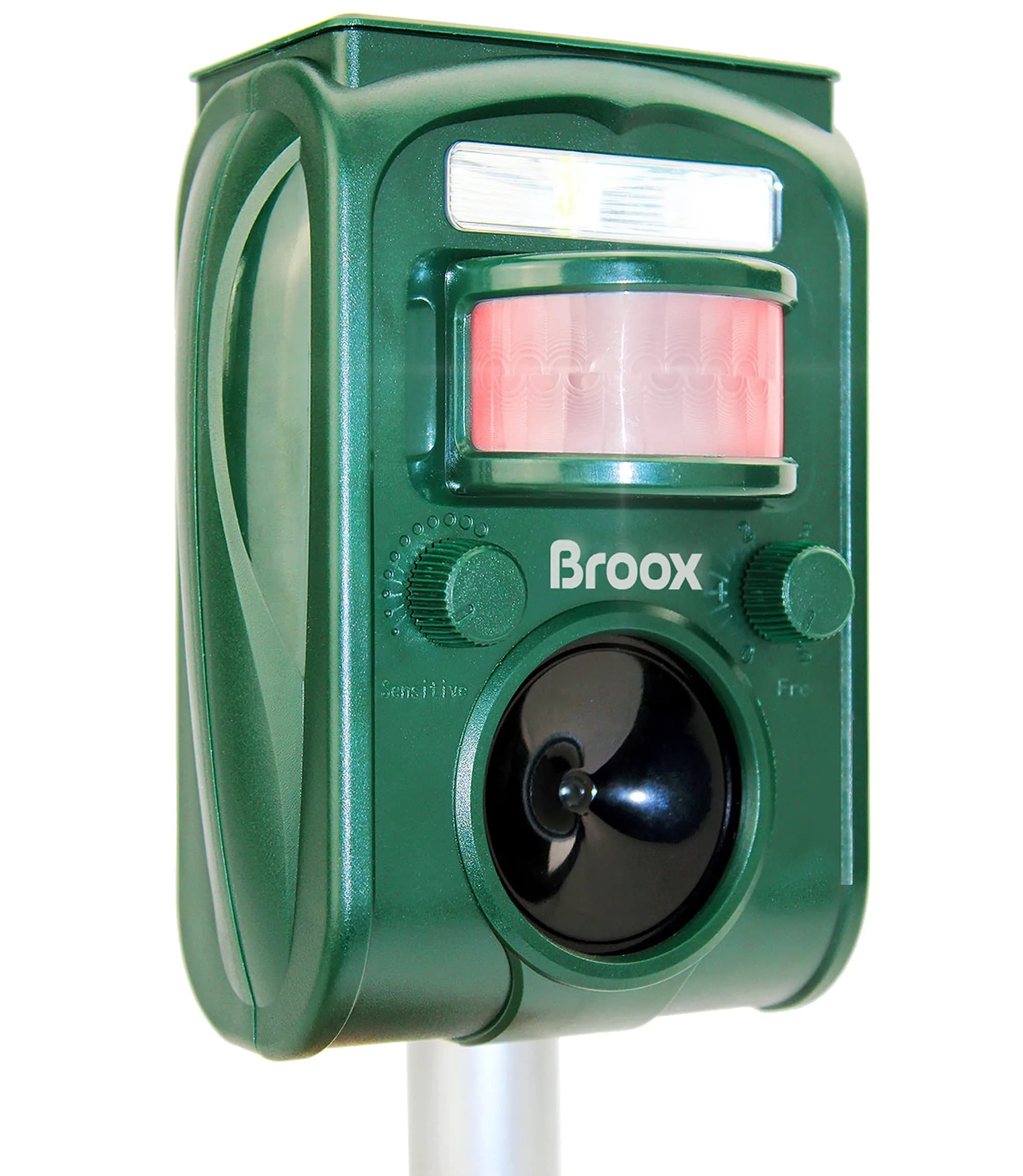Broox Solar Animal Repellent Ultrasonic Pest Repeller with Motion Detection & LED Flashing Light | 11.5cm (4.5in) Width - main product image
