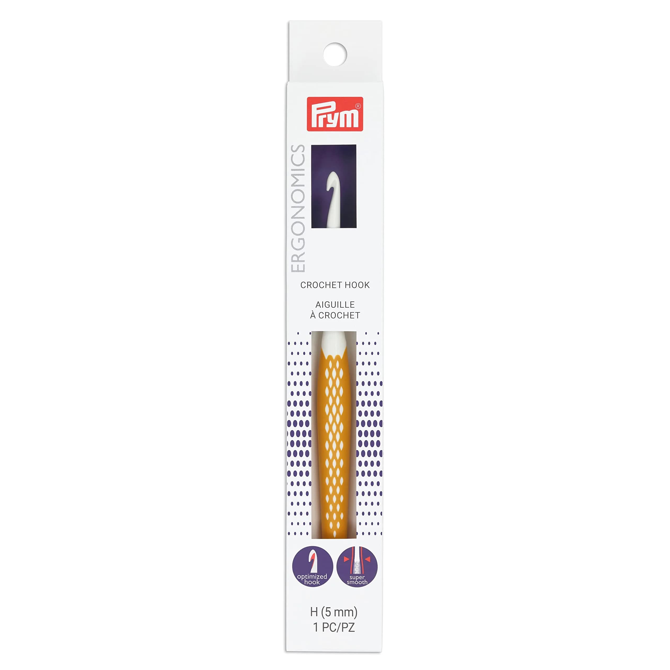 Prym Crochet Hook H8/5mm | Lightweight, Smooth, Ergonomic Handle for All Yarn Types - main product image