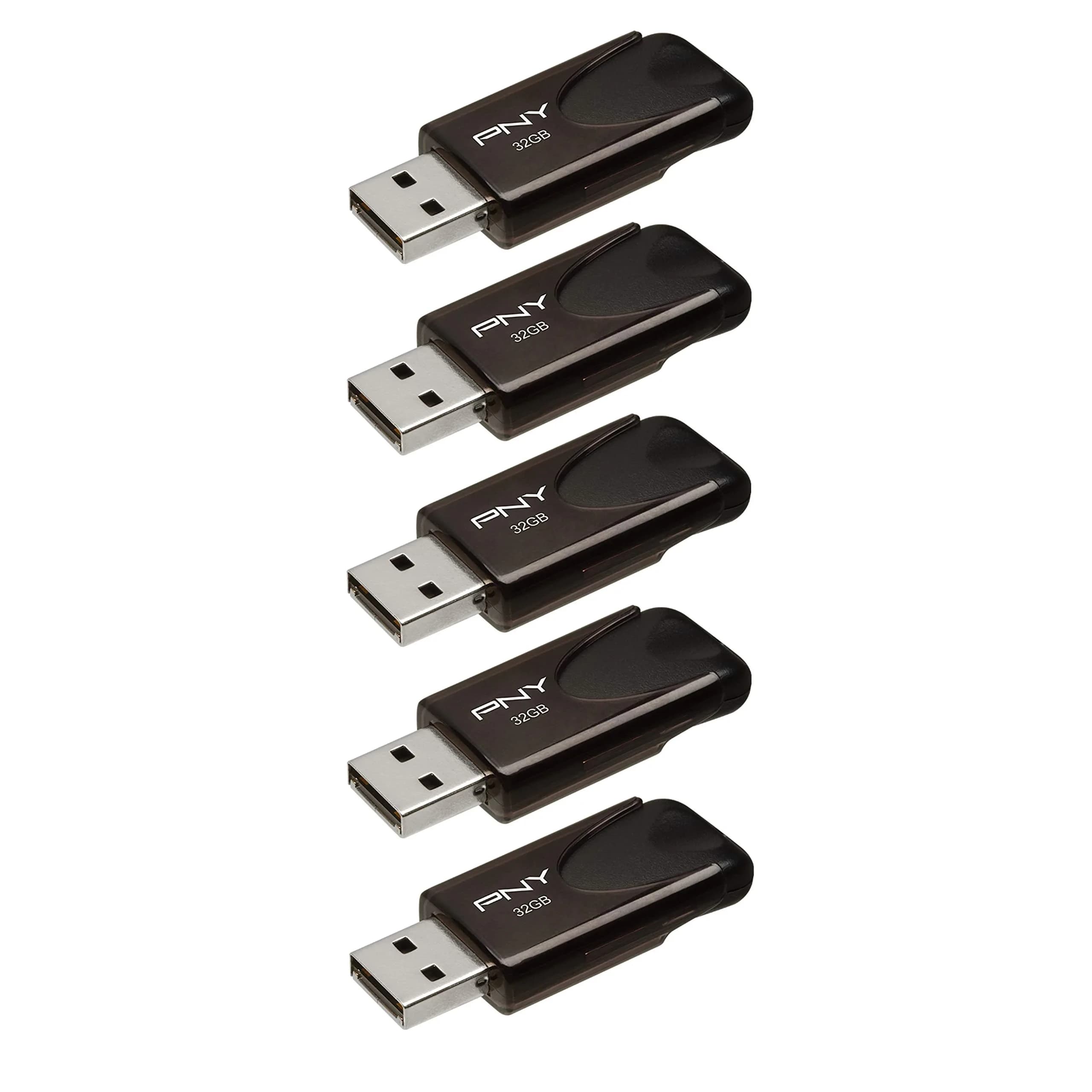 PNY Attaché 4 USB 2.0 Flash Drive 5-Pack 32GB (160GB Total) | Essential Mobile Storage for Work & School - main product image