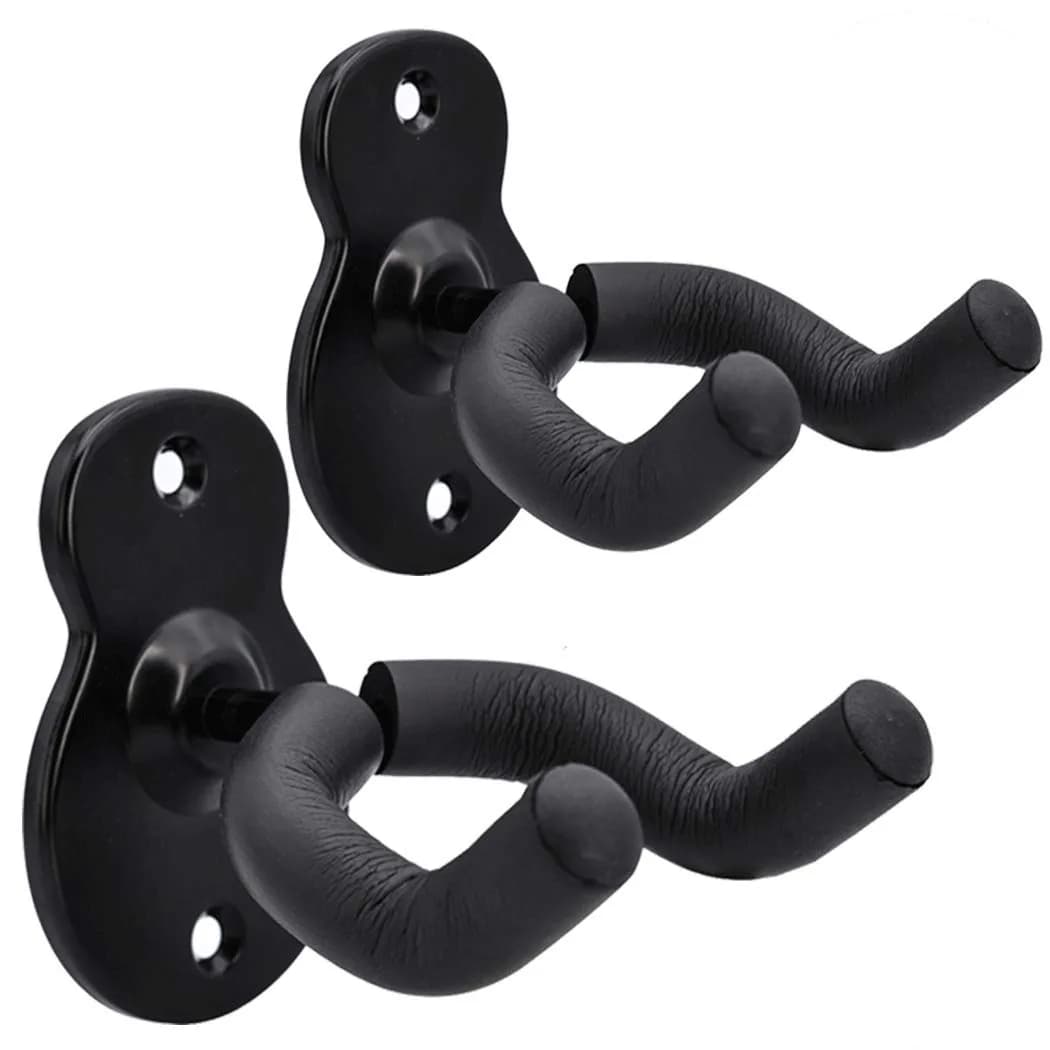 Sound harbor Guitar Wall Mount Hanger 2 Pack | Secure Steel Acoustic Electric Bass Guitar Holder - main product image