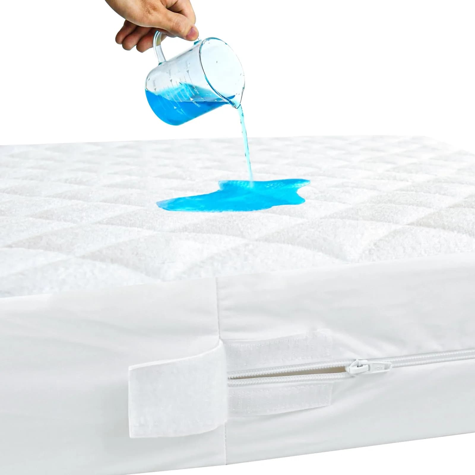 Biloban Zippered Crib Mattress Protector Waterproof 6-Sided Encasement 71cm x 132cm x 15cm (Pack of 1) - main product image