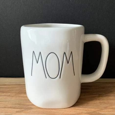 Rae Dunn MOM Mug - Ceramic 355ml (12 fl Oz) | Hand-Painted Daisy Design - main product image