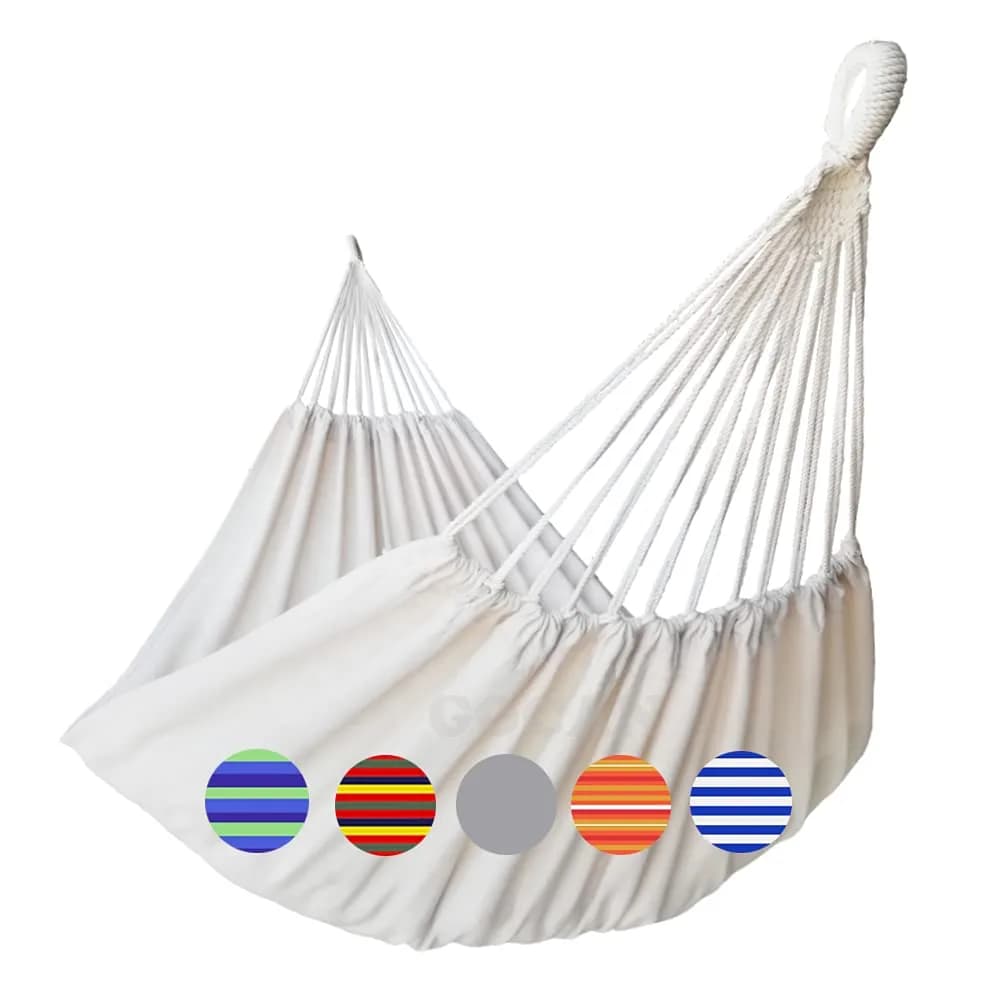 GOCAN Large Outdoor Hammock 220 x 150cm | Breathable Cotton Canvas for 1-2 Adults & Kids - main product image