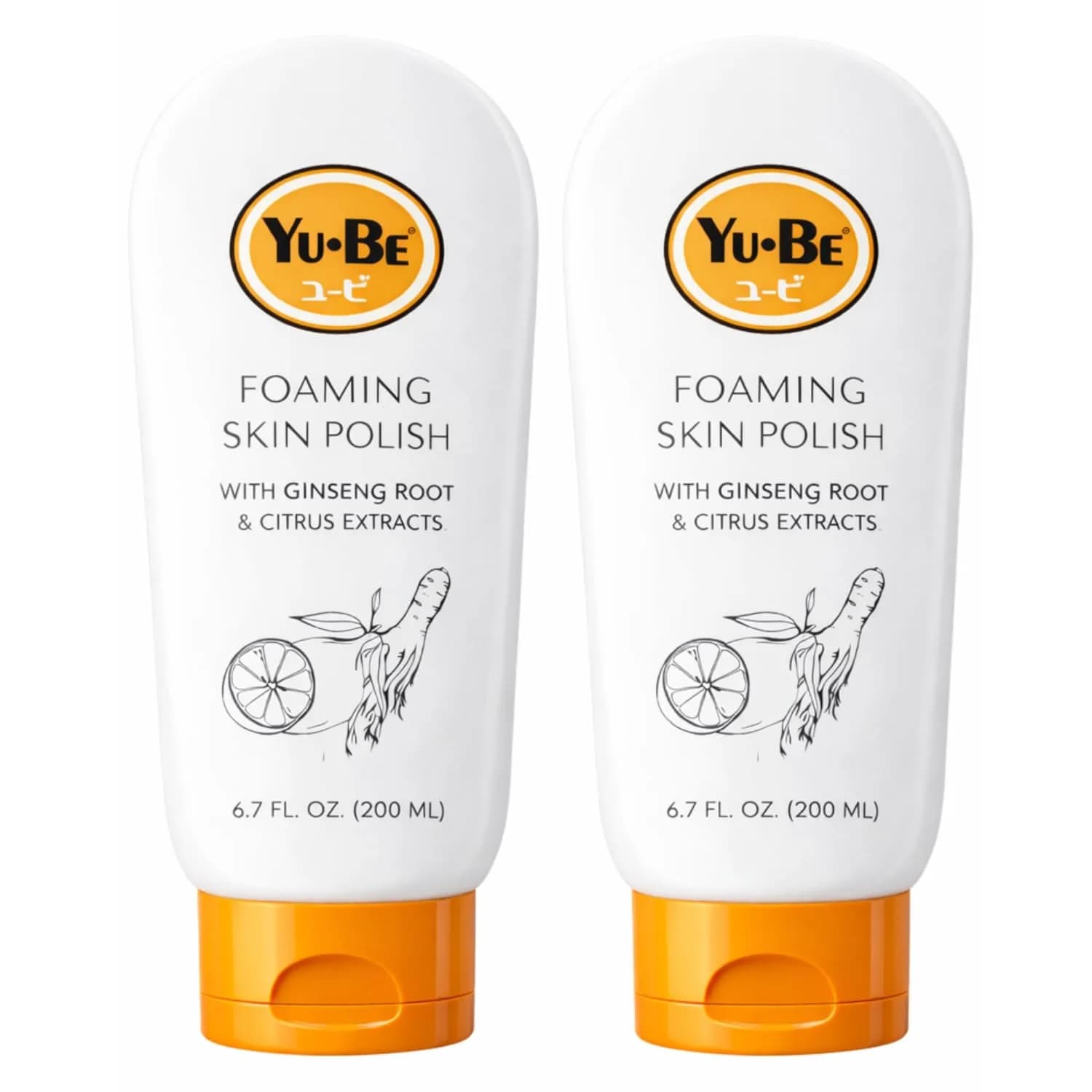 Yu-Be Foaming Skin Polish – Face & Body Exfoliating Scrub 6.7 fl oz | Gentle Fruit AHAs & Walnut Polish - main product image