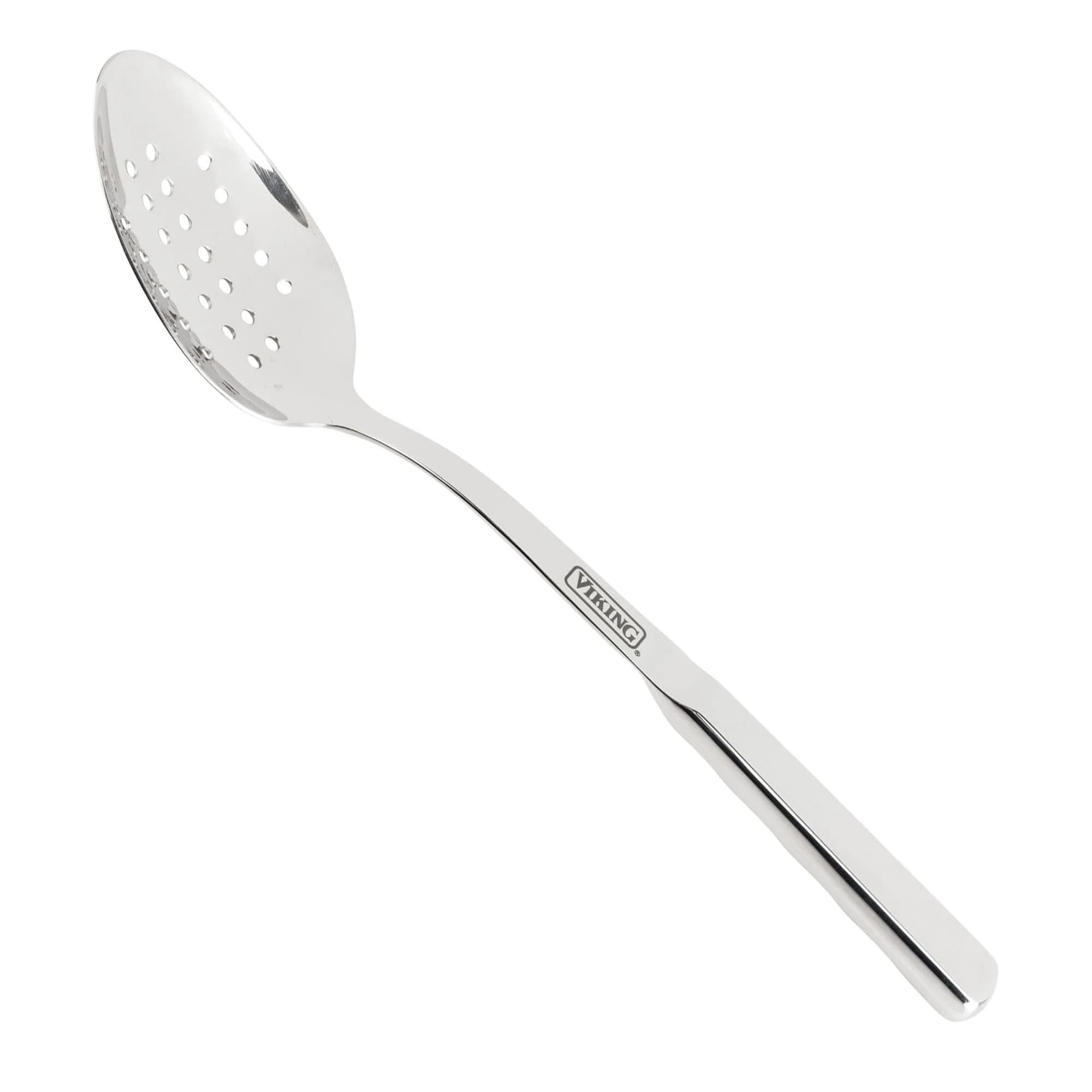 Viking Solid Forged Stainless Steel Slotted Spoon | Ergonomic Stay-cool Handle, Dishwasher Safe - main product image