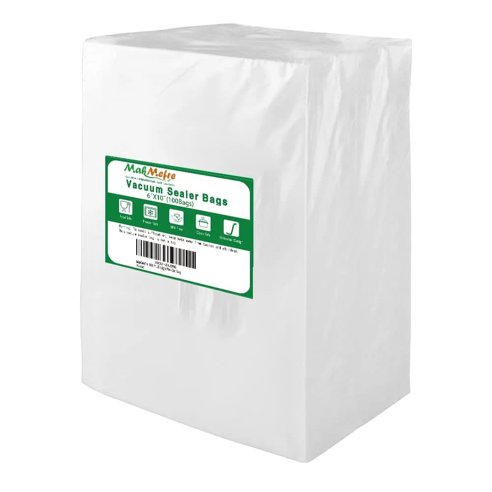 MakMeFre 100 Pint 6x10Inch Vacuum Sealer Bags for Food Storage | BPA Free, Commercial Grade, Long Shelf Life - main product image