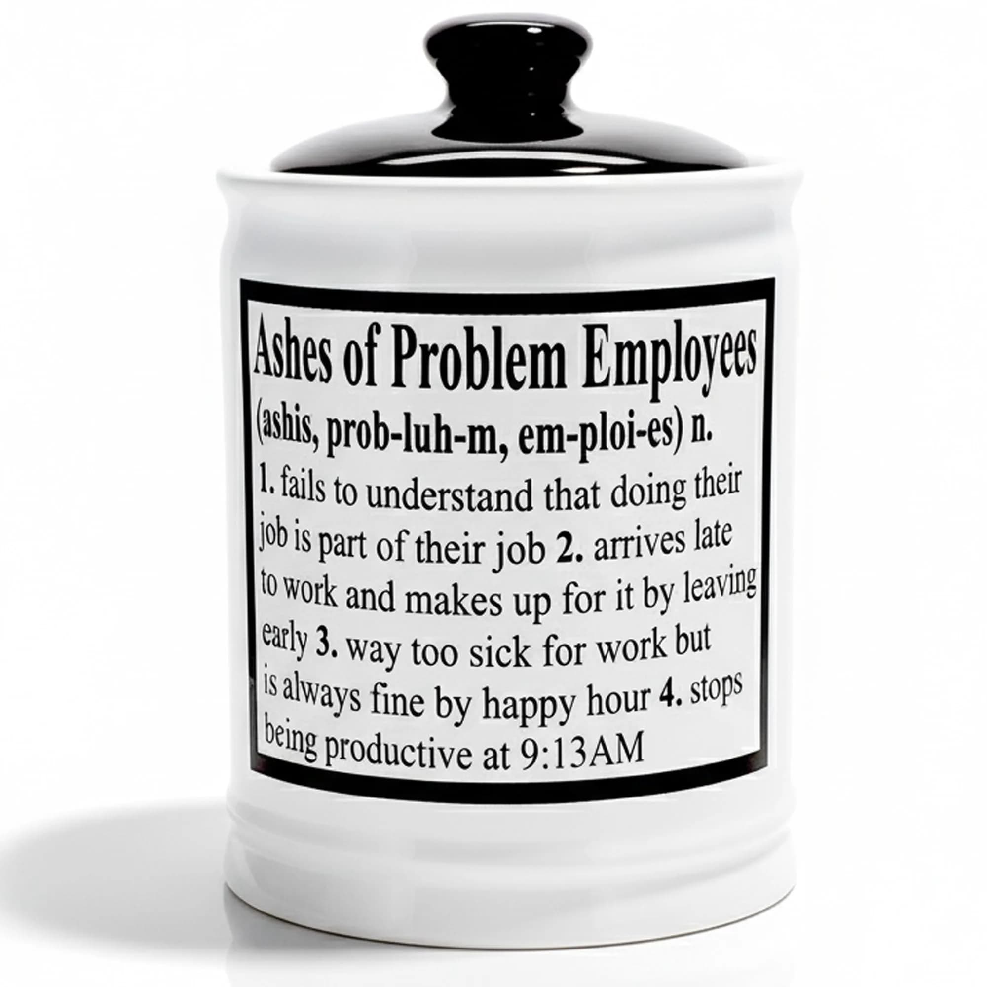 Cottage Creek Ashes of Problem Employees Ceramic Piggy Bank Jar | 15.24 cm (6 inch) Tall - main product image