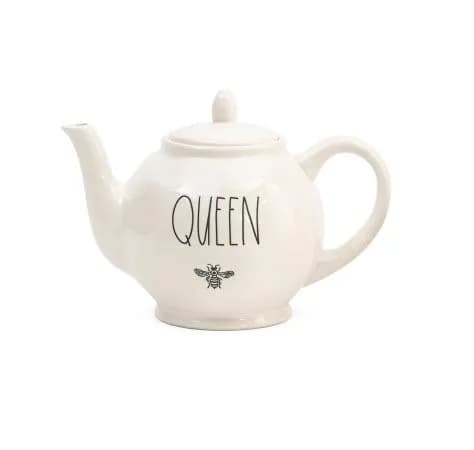 Rae Dunn QUEEN Ceramic Teapot with Lid | 1.29 kg (2.85 lb) - main product image