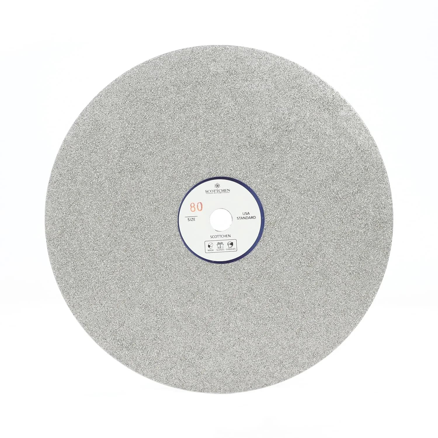 SCOTTCHEN Diamond Flat Lap Wheel 8" (203mm) x 1/2" (12.7mm) Arbor, 80 Grit Grinding Disc for Granite, Glass, Gemstone - main product image