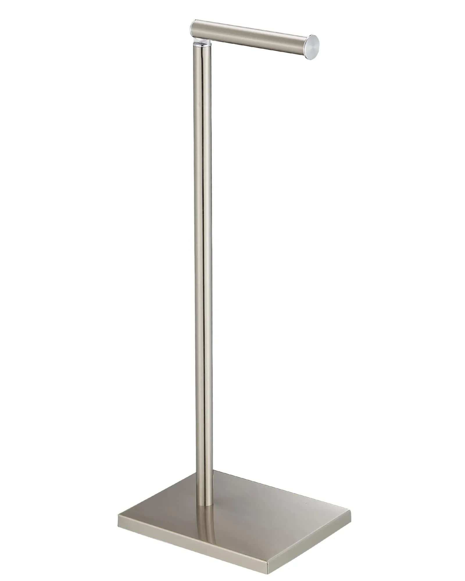 DECLUTTR Free Standing Toilet Paper Holder Stand with Reserve | 53.3 cm (21 in) Nickel - main product image