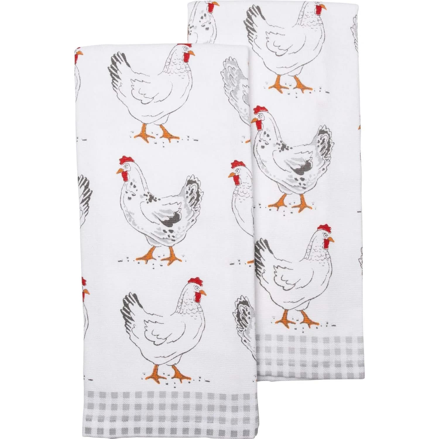 Casaba Farmer’s Market Pickup Truck Rooster Chickens Cows Dish Towel Set of 2 | Large Cotton Tea Towels - main product image