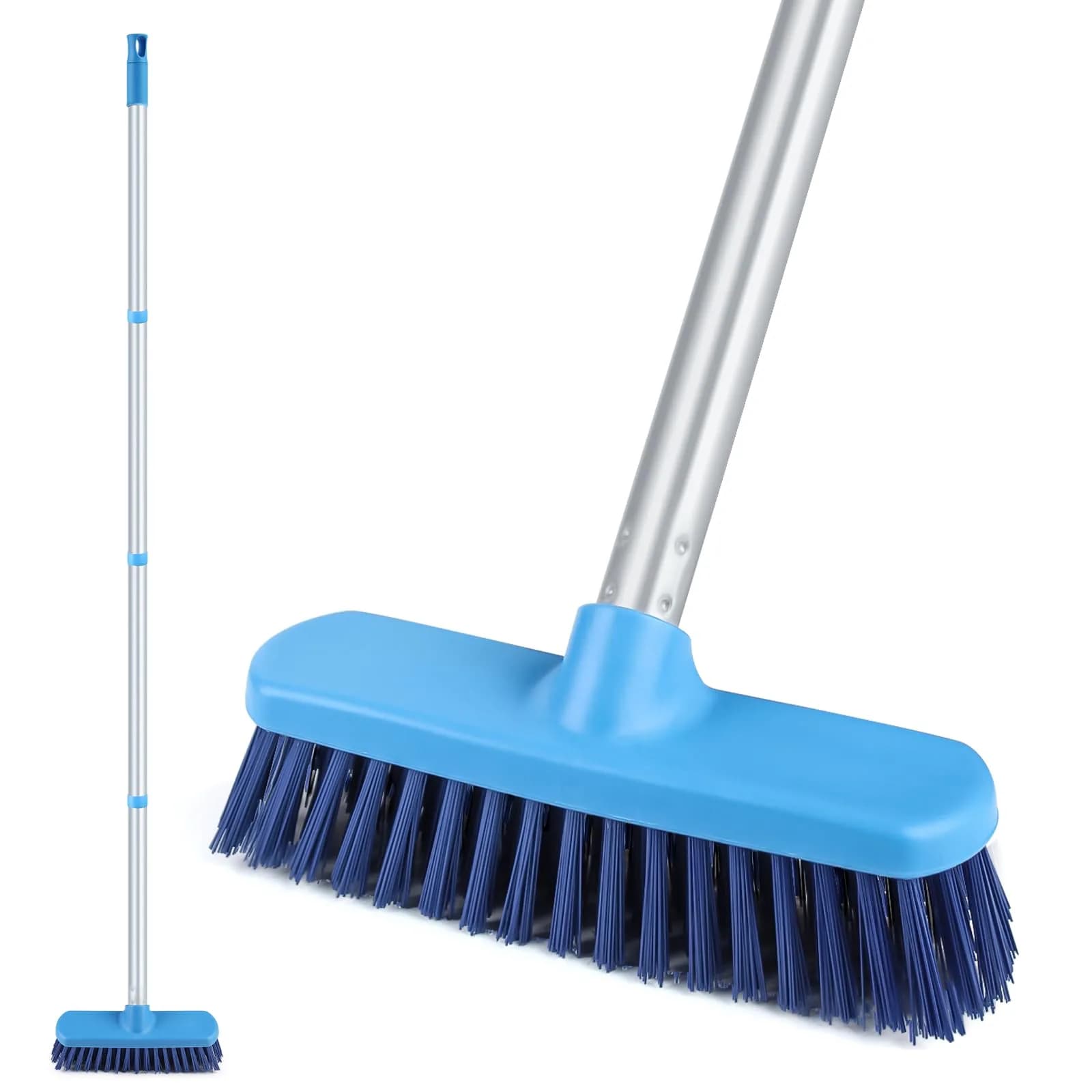 YONILL Long Handle Deck Scrub Brush with Extendable Pole | 127cm (50") Adjustable for Indoor & Outdoor Cleaning - main product image