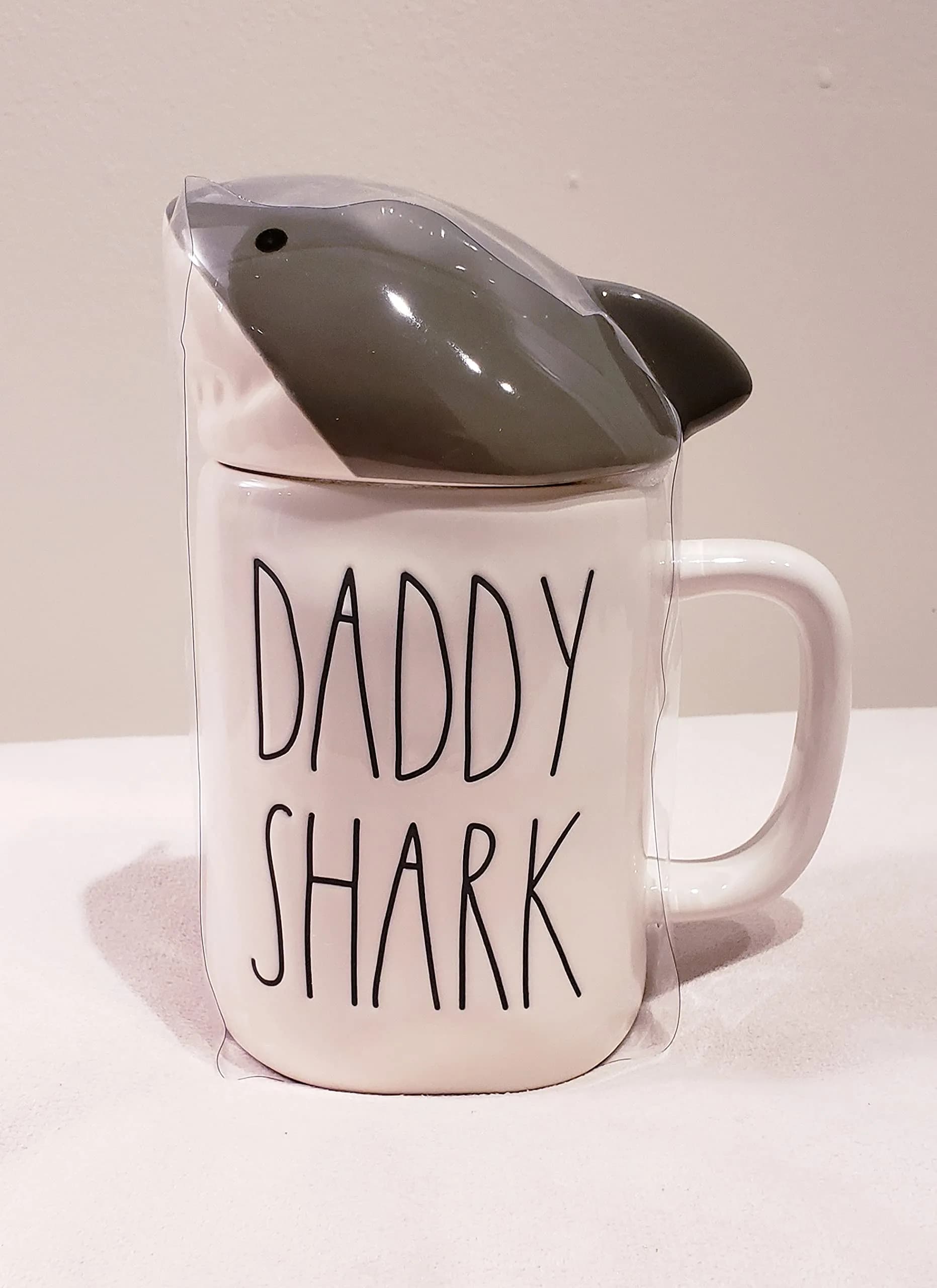 Rae Dunn DADDY SHARK Mug - ceramic - 16oz | Shark Theme Gift for Adults - main product image