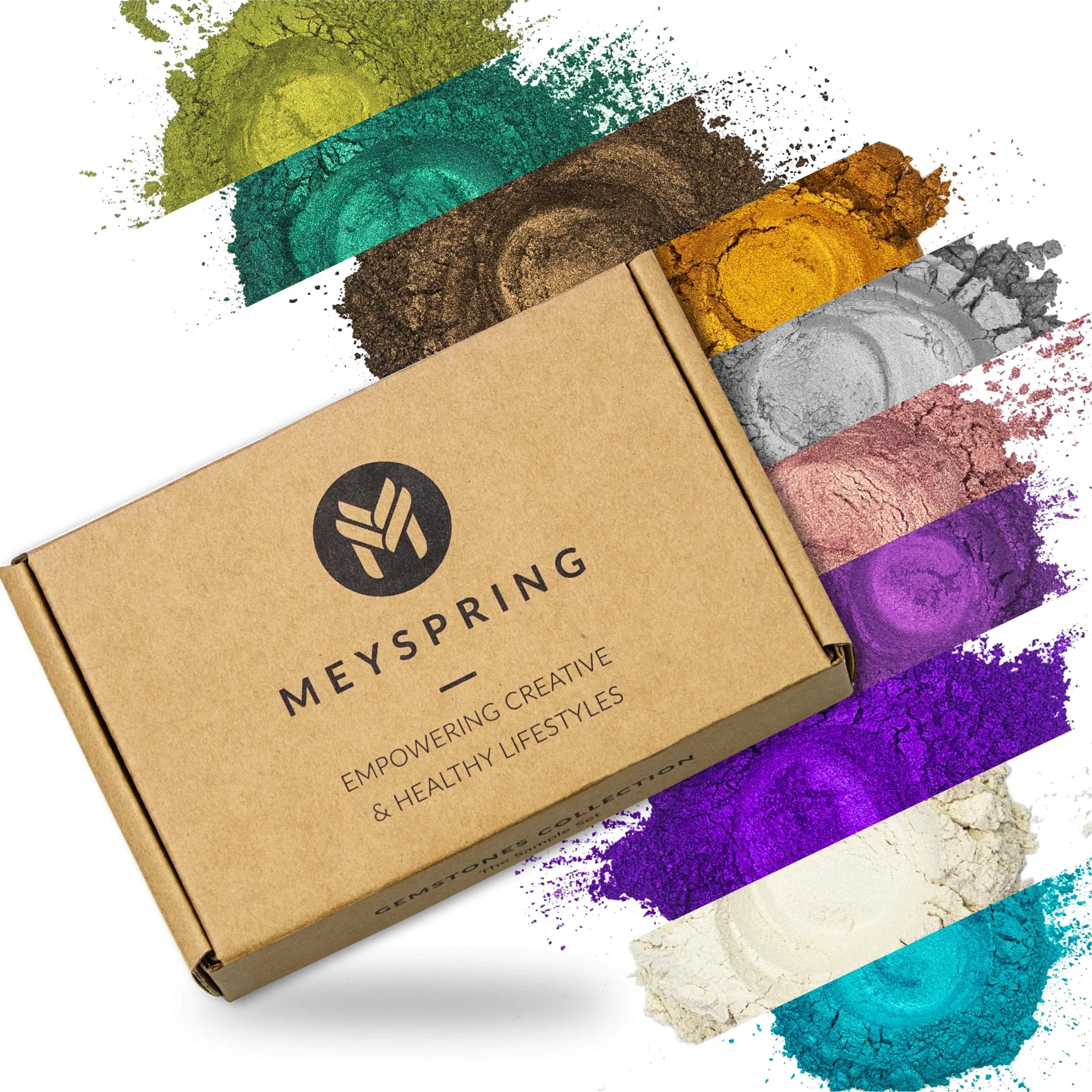 MEYSPRING Gemstones Collection Mica Powder for Epoxy Resin 100g (3.5oz) | Cosmetic Grade Pigment for Resin Art & Makeup - main product image