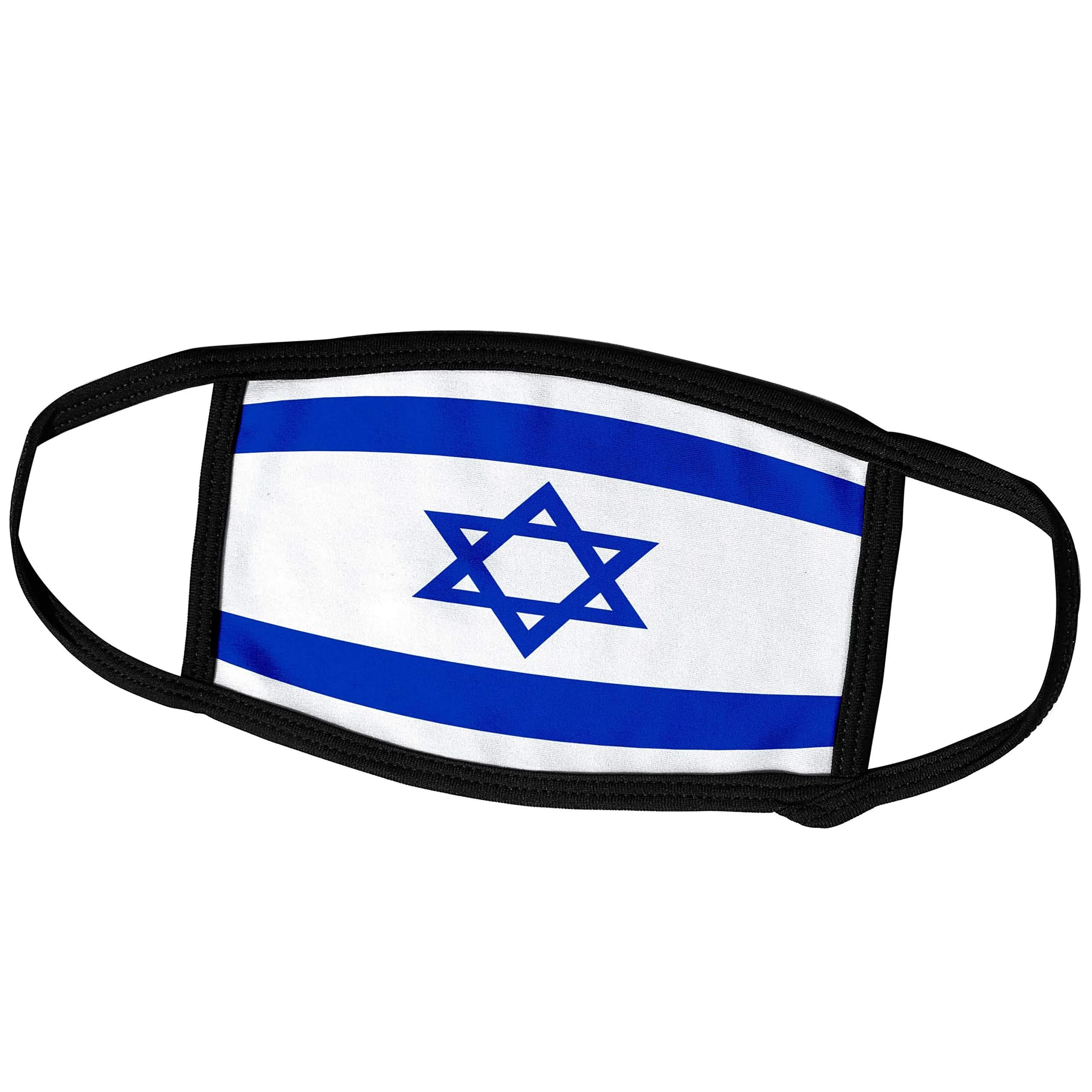 3dRose Israeli Flag Face Mask, 6.3 x 4.0-inch | Lightweight breathable polyester, washable & reusable, show your style in public - main product image