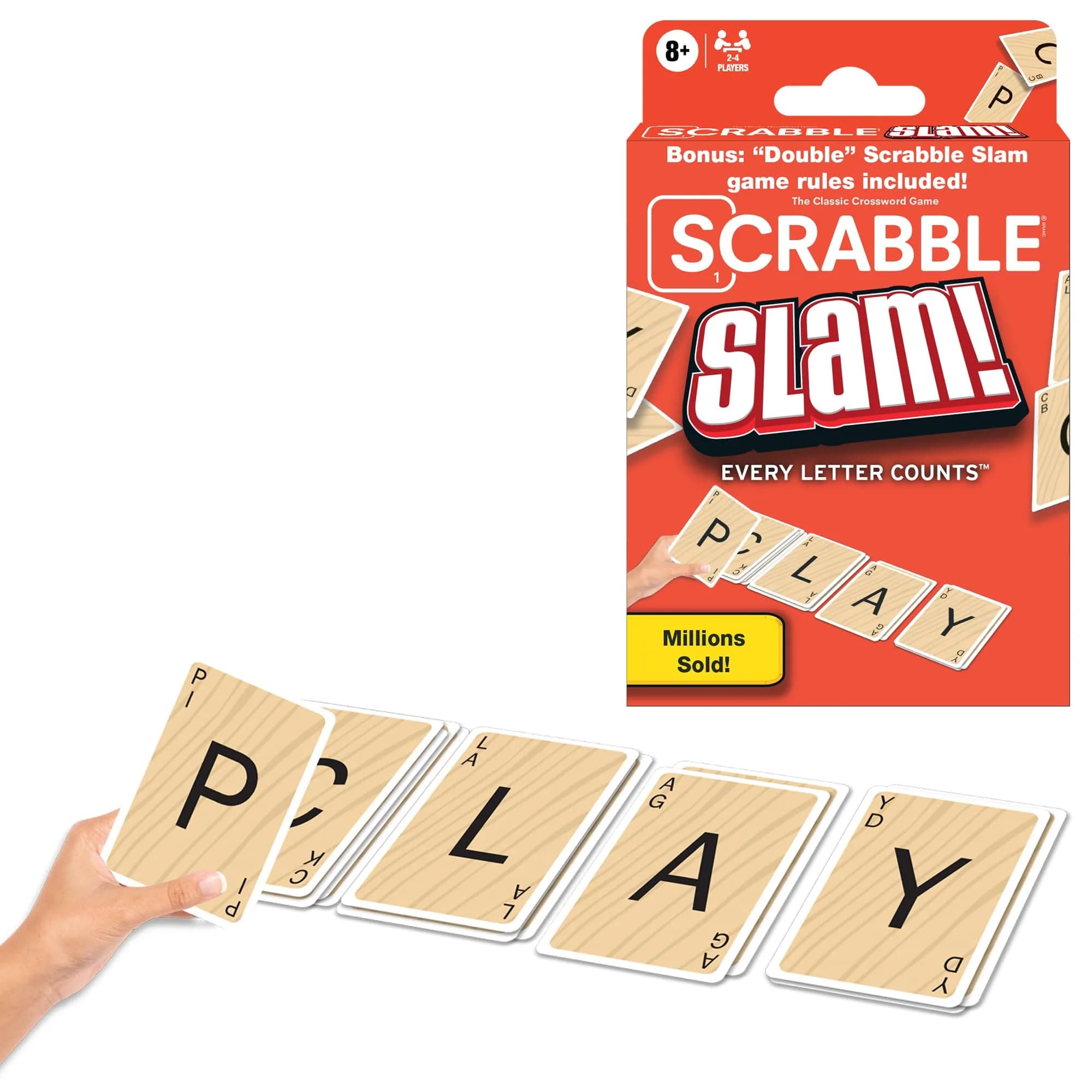 Winning Moves Scrabble Slam, Fast Paced Card Game Version of Scrabble | Quick, Family-Friendly Word Race - main product image