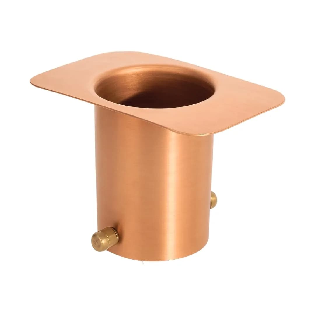 Monarch Rain Chains Pure Copper Gutter Adapter with Brass Bolt | 8.9cm (3.5in) Wide Top Opening - main product image