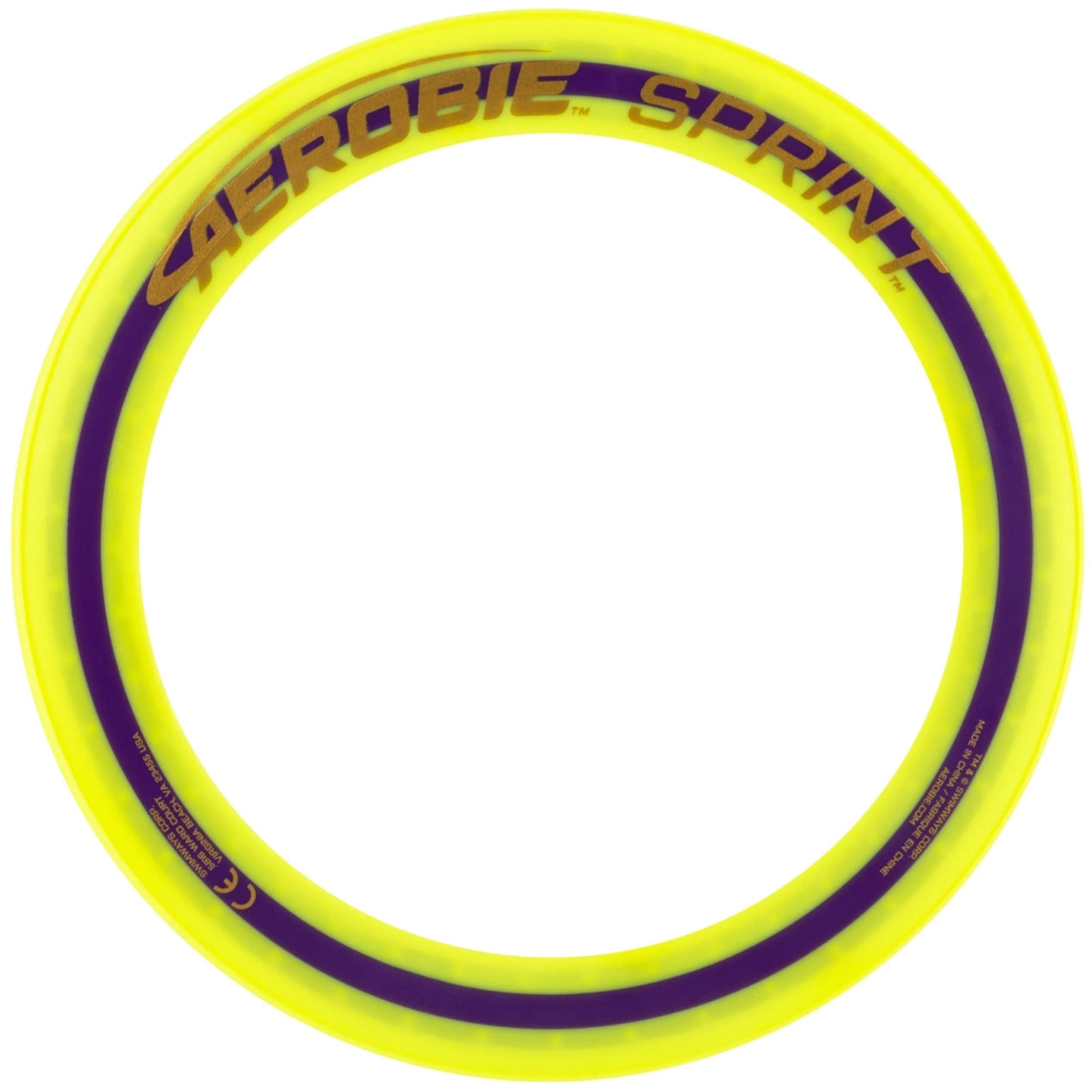 Aerobie Sprint Ring Outdoor Flying Disc 10 Inches Yellow | Long Distance, Compact Design - main product image