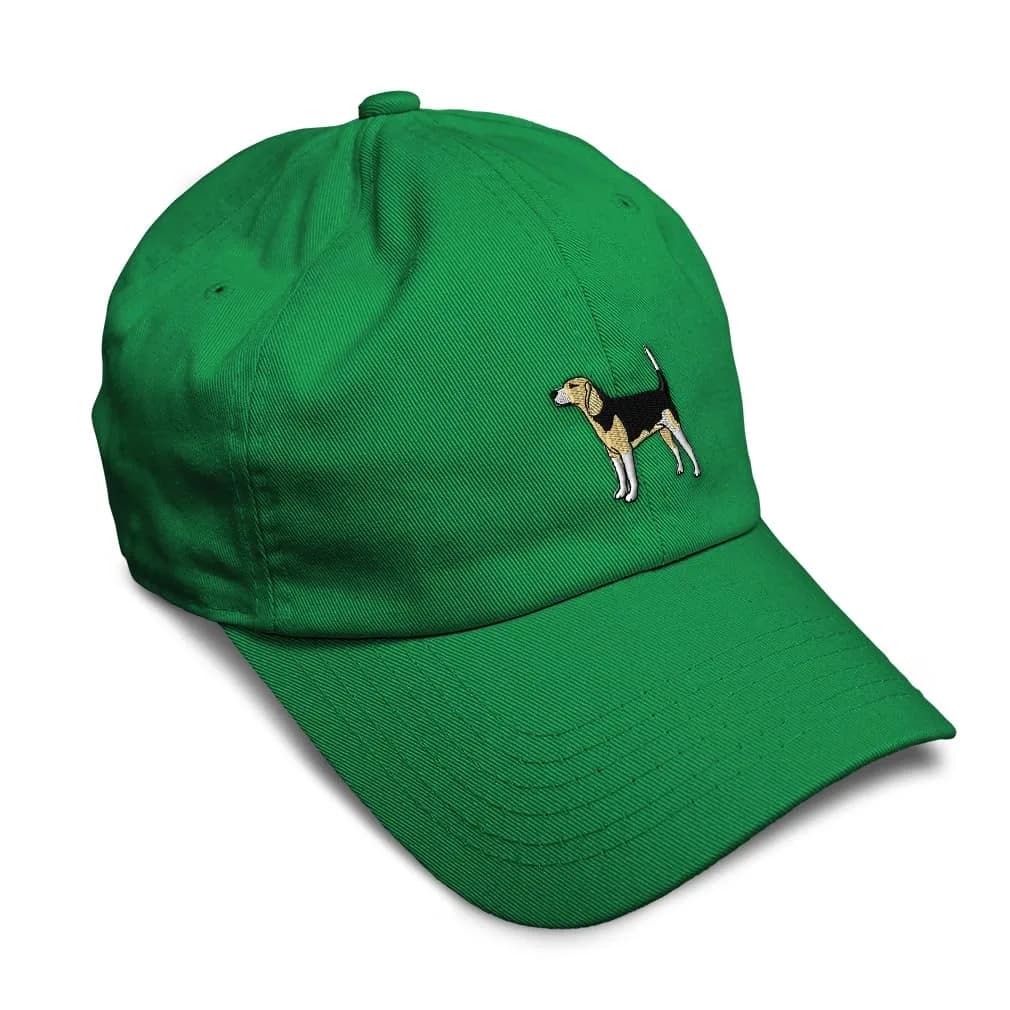Speedy Pros Soft Baseball Hat Embroidered Dad Hat Beagle A Embroidery Men & Ladies Baseball Cap Cotton Kelly Green Design Only - main product image