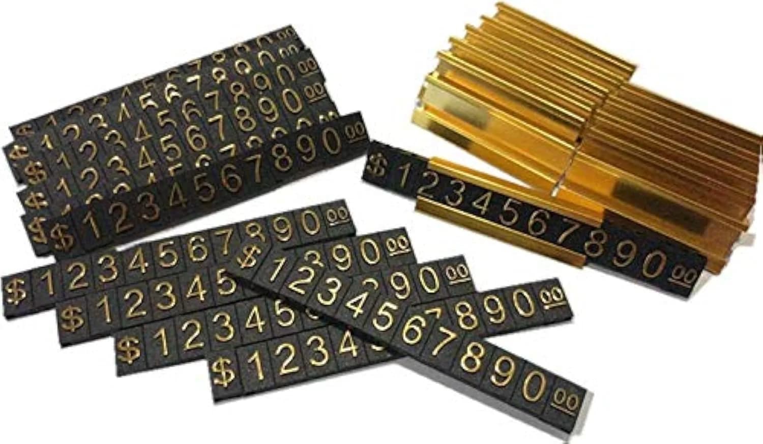 SUQ I OME Gold Label Counter Stand Price Tag Display Stand, 12 Sets | Adjustable Price Cubes for Jewelry & Retail
