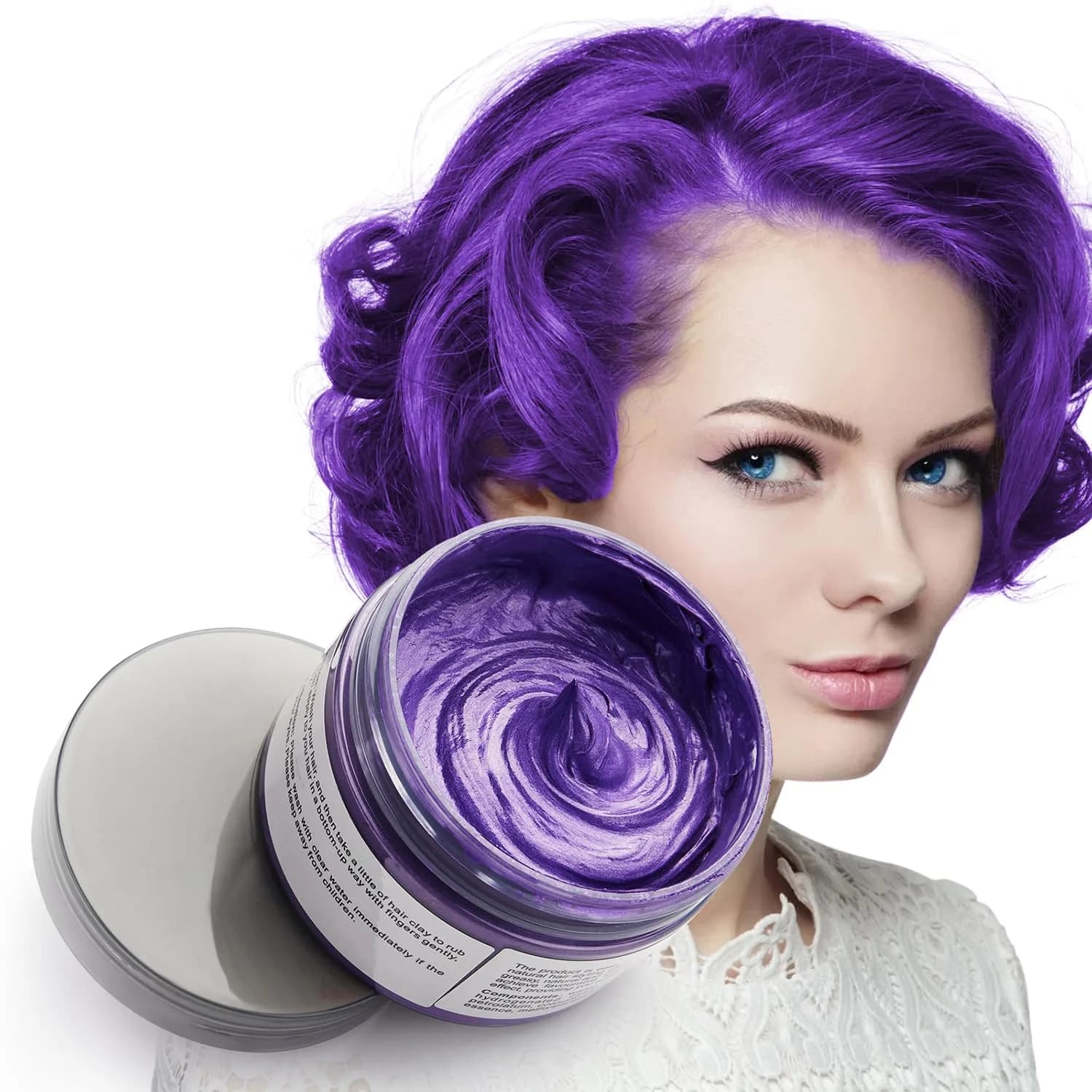 SWAKER Purple Hair Color Wax 130ml (4.23 oz) - Temporary Styling Cream for Vibrant Purple Hair