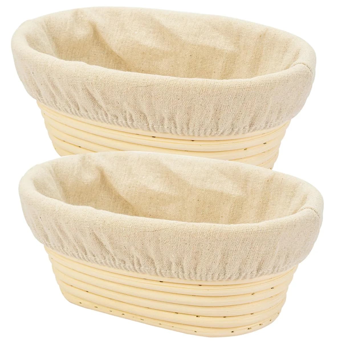 Stormshopping 8 inch Oval Bread Proofing Basket & Liner | Professional & Home Use - main product image