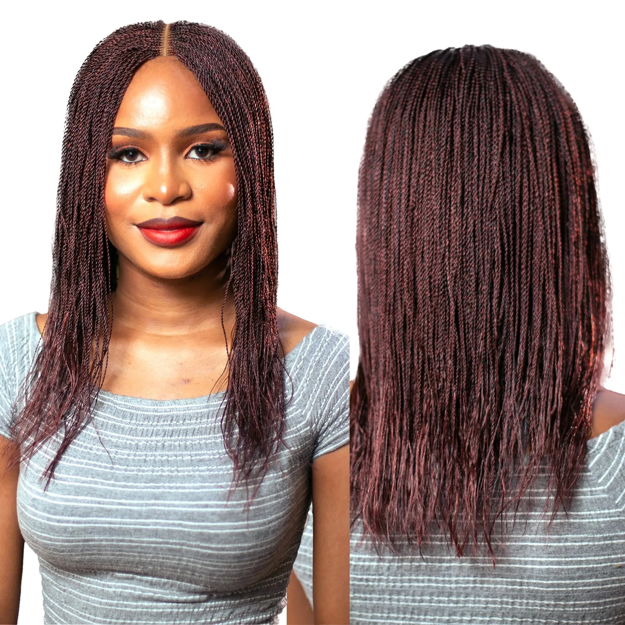 Wow Braids Micro Twist Wigs, 12 Inch Synthetic Braided Wig for Black Women | Natural Look & Easy Style