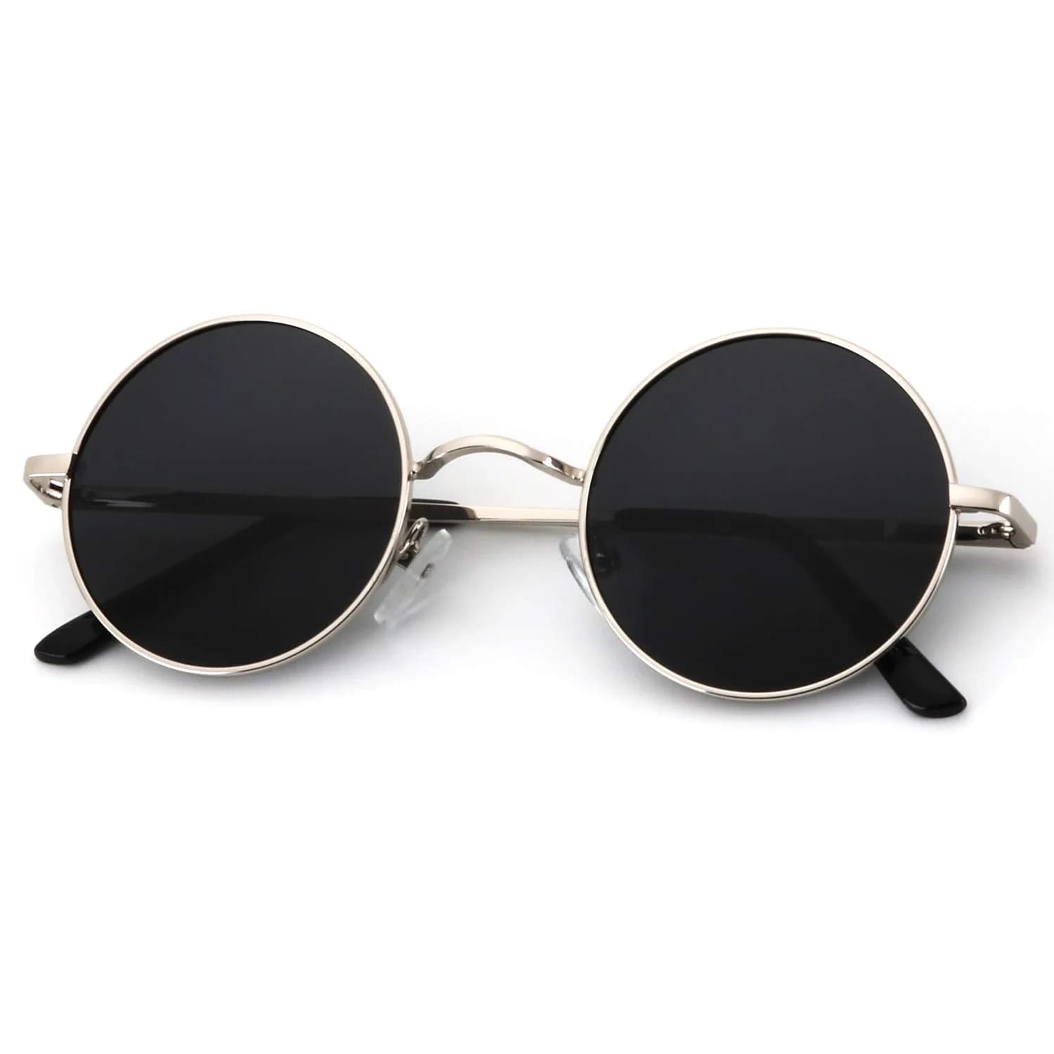 KALIYADI Round Polarized Sunglasses for Men Women | UV Protection, Metal Frame, 45mm Lens Width - main product image