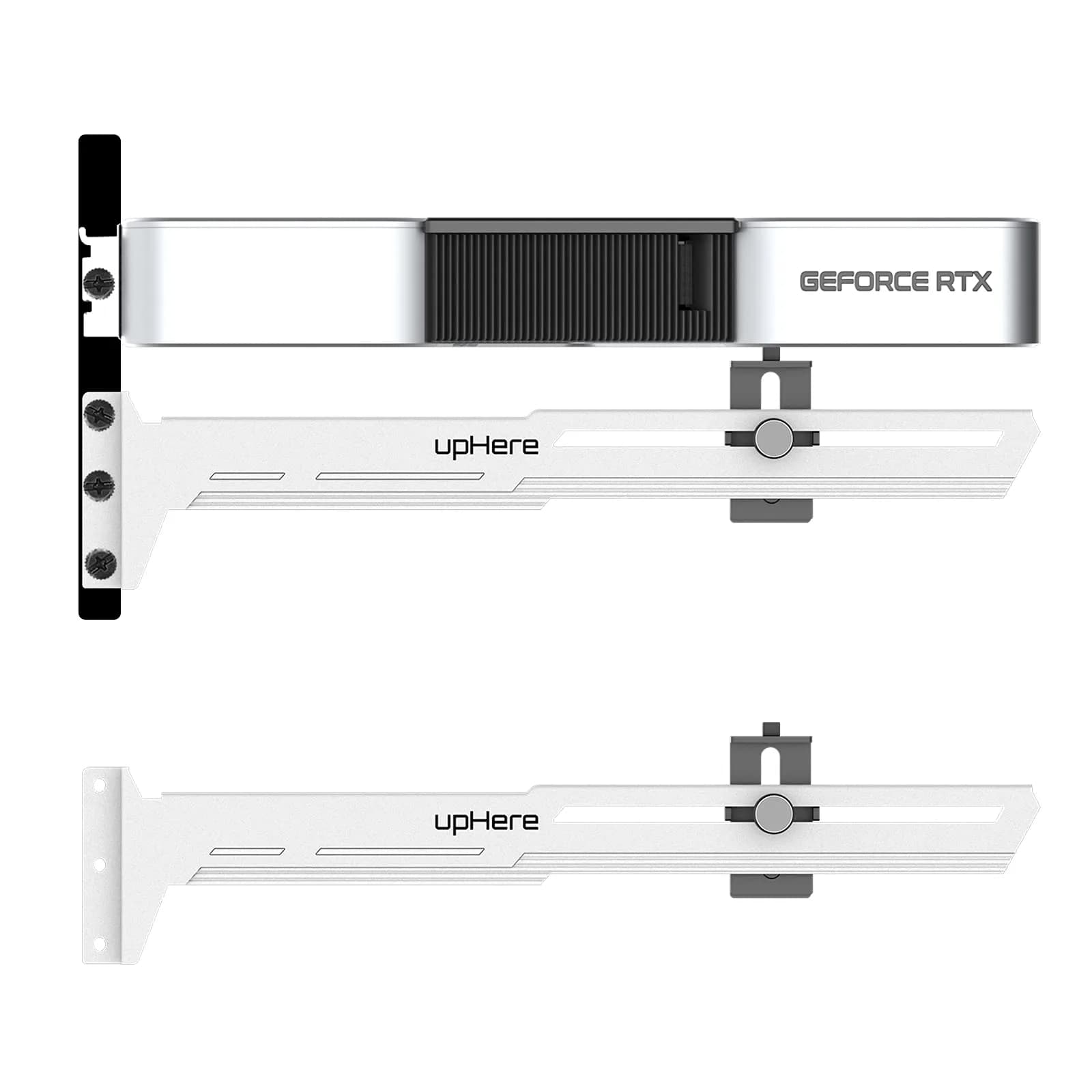 upHere G276WT White Graphics Card GPU Brace Support Bracket | Adjustable Length and Height Support - main product image