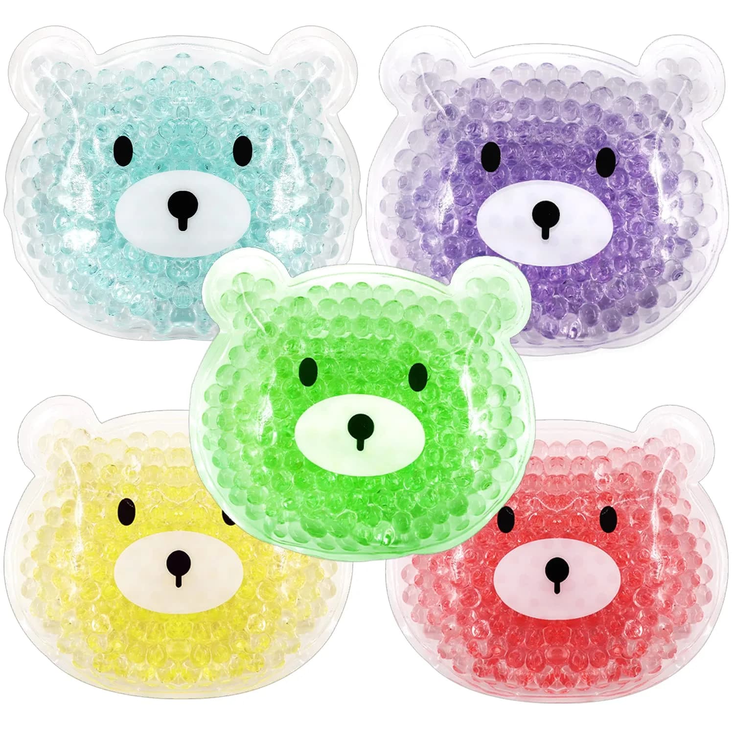 HI FINE CARE 5 PCS Boo Boo Ice Packs | Reusable Cold & Hot Therapy for Injuries & Fever - main product image