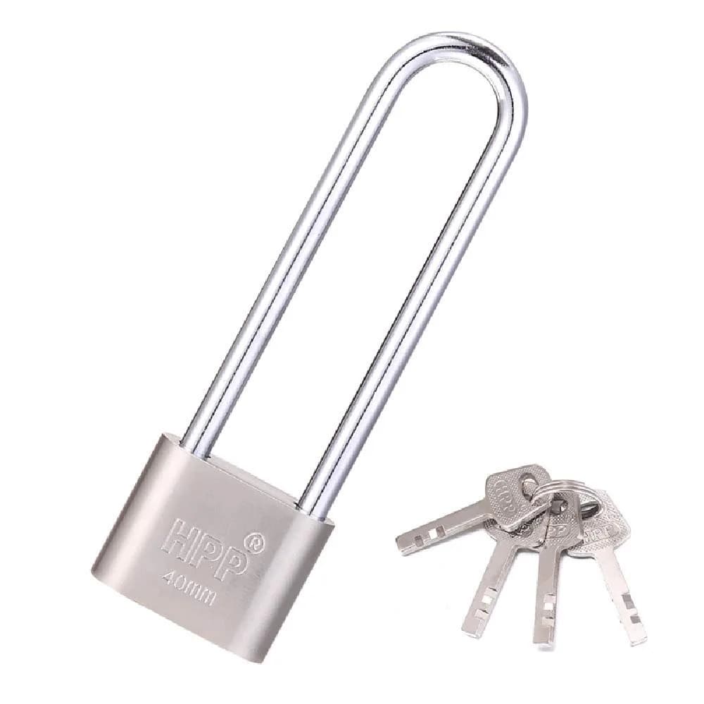 WANLIAN Long Beam Keyed Padlock 40mm (1.57 inch) Width | Hardened Steel Shackle for Gym Lockers & Gates - main product image