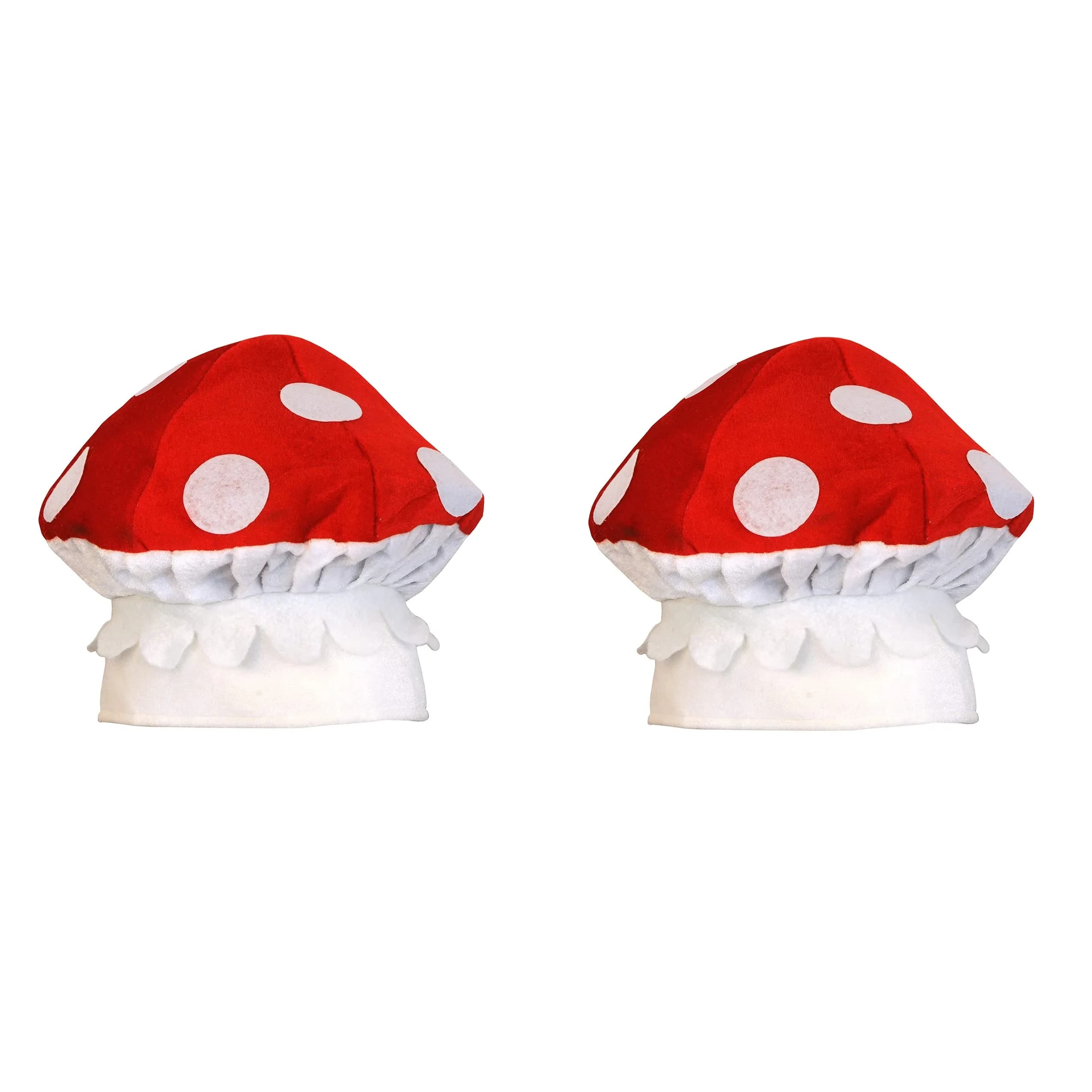 Beistle Unisex Plush Mushroom Hats 2 Pieces | Fun Arcade Party Supplies - main product image