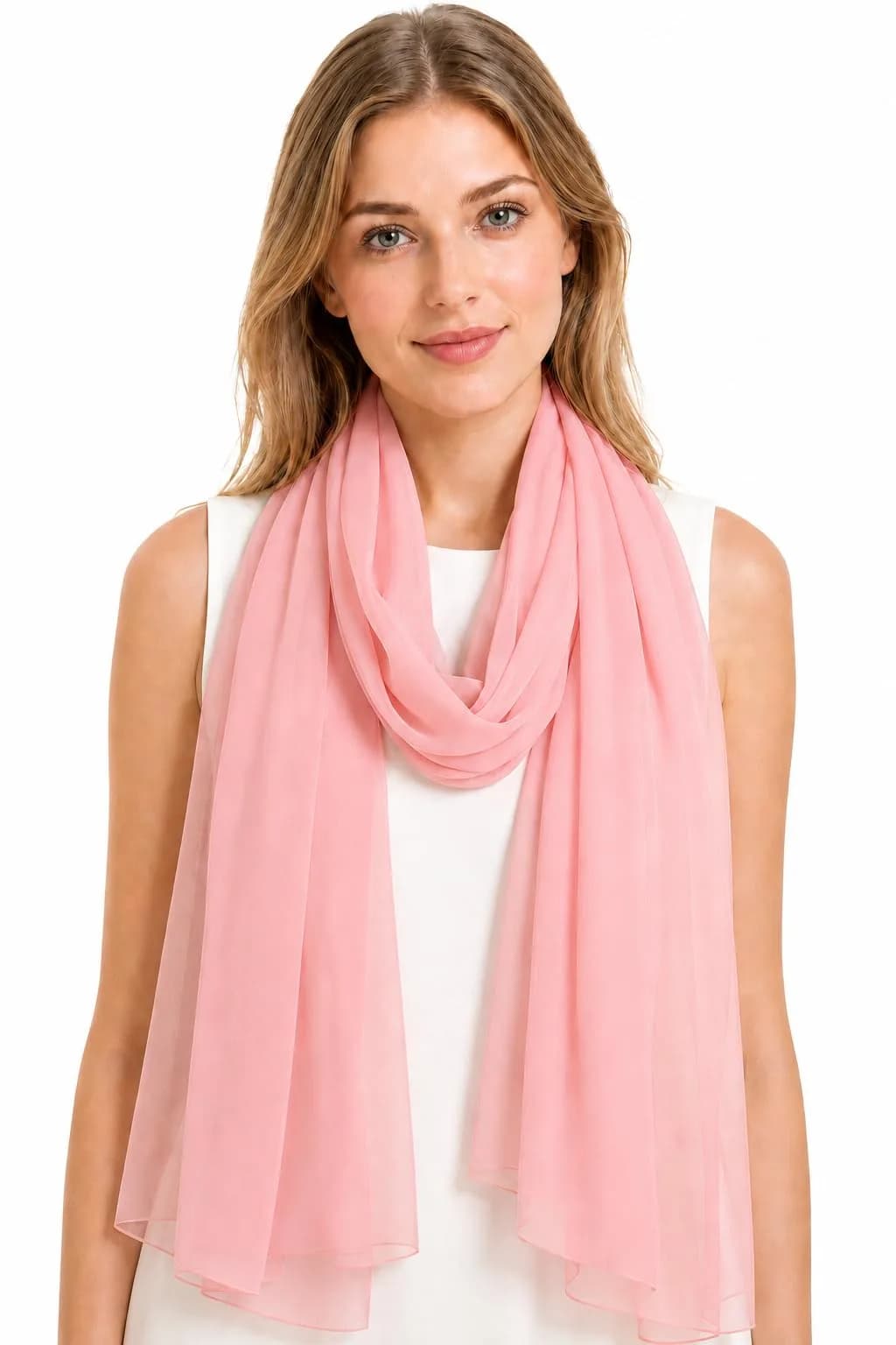 YOUR SMILE Women Lightweight Breathable Solid Color Soft Chiffon Scarf 70x27.5 inches | Elegant Year-Round Accessory - main product image