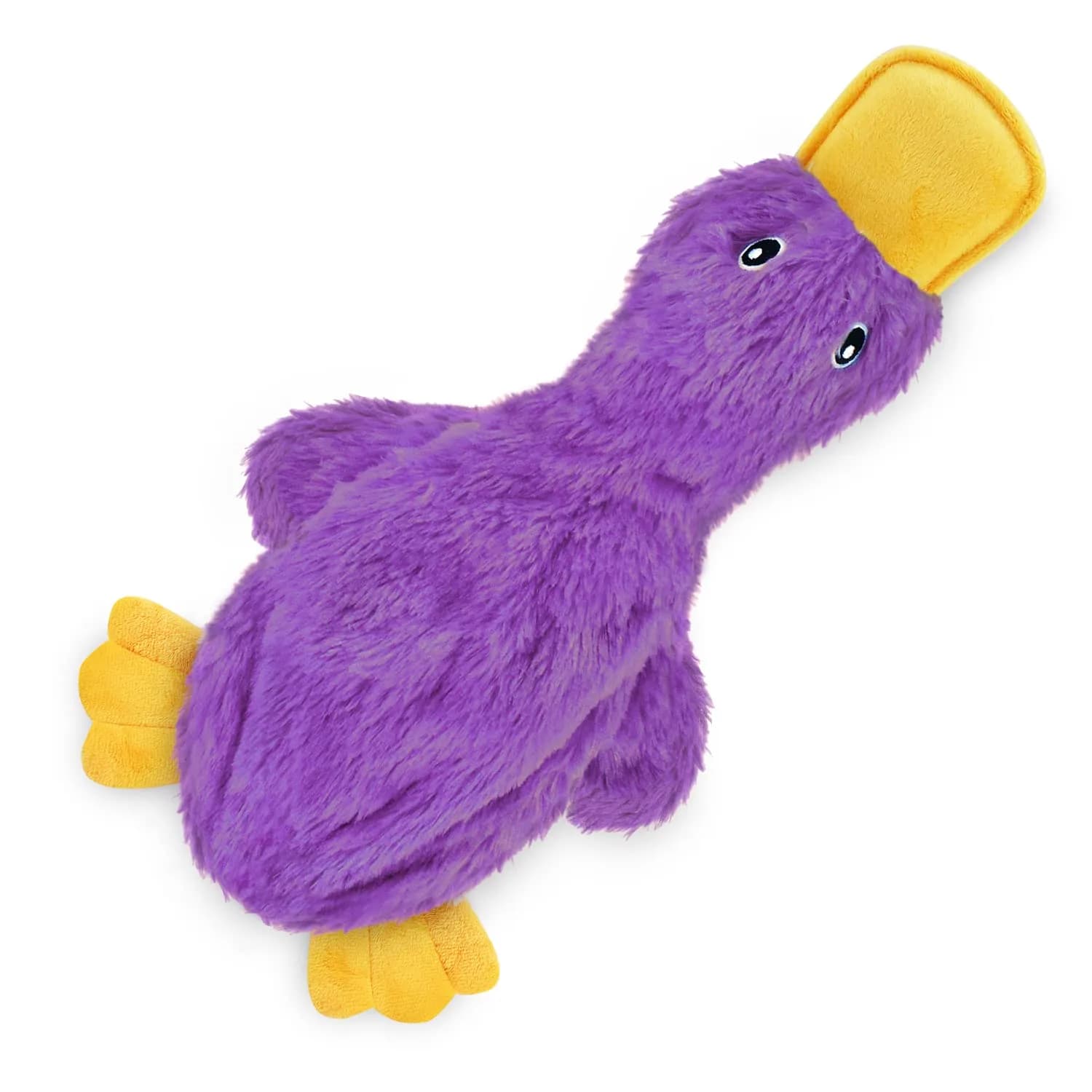 Best Pet Supplies Interactive Squeaky Dog Toy - Crinkle Duck, Purple | No Stuffing, Crinkle Paper, 15" - main product image