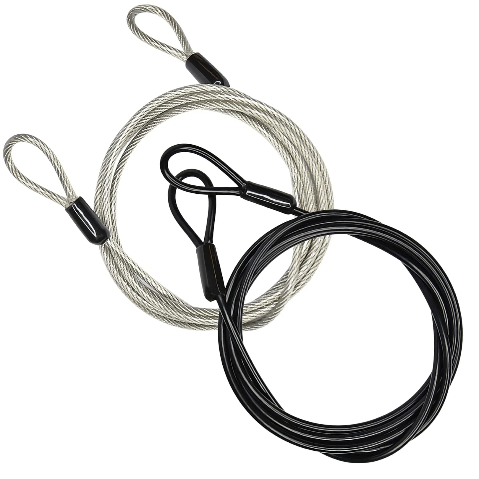 GOMRQING 3.3ft (100cm) 3mm Braided Steel Security Cable Lock (2 Pack) | Cut-Resistant & Weatherproof - main product image