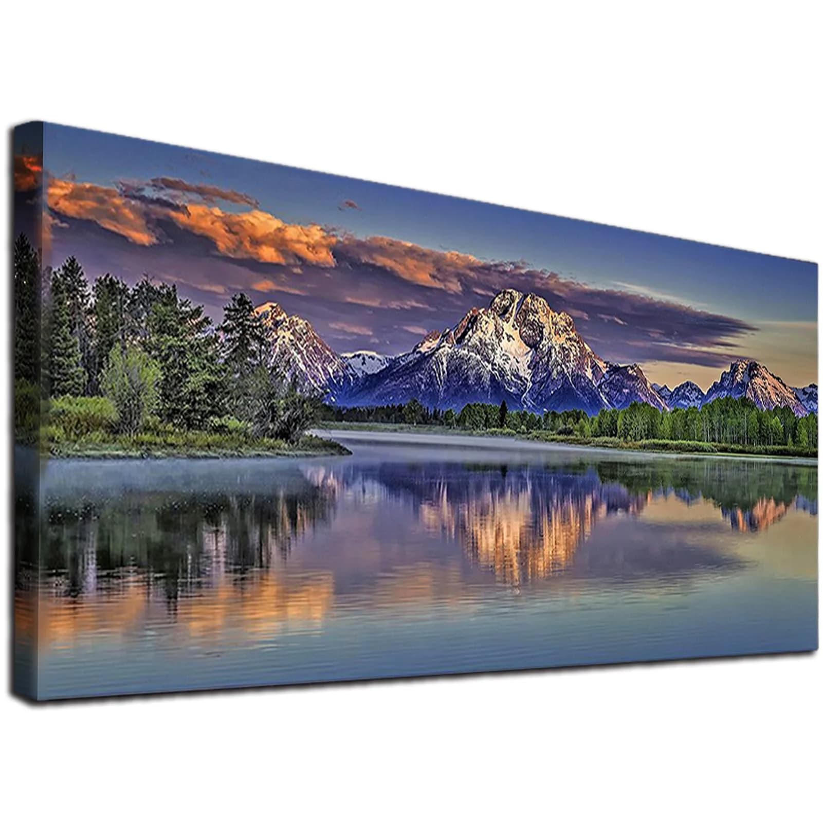 JATOK Diamond Painting Kit for Adults, Mount Moran at Dusk, 90x40cm (35.5x15.7 in) | Full Round Drill HD Canvas - main product image