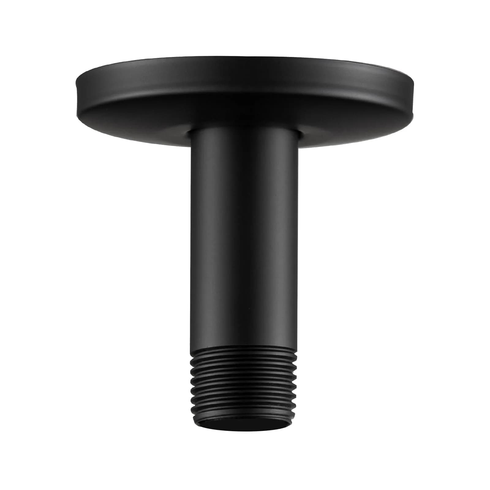 OFFO 3 inch Ceiling Mount Shower Arm with Flange, Matte Black | Straight Arm for Fixed Shower Head & High Pressure Rain - main product image
